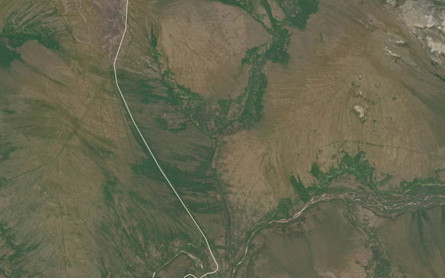 Satellite map of the Camp Creek