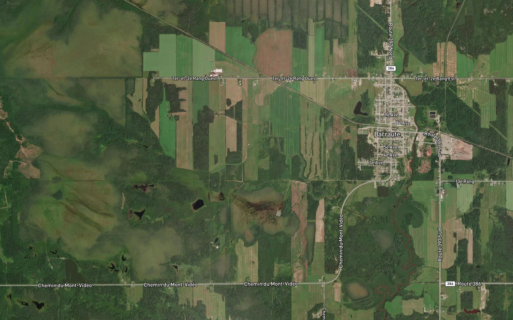Satellite map of the Ruisseau Marcotte