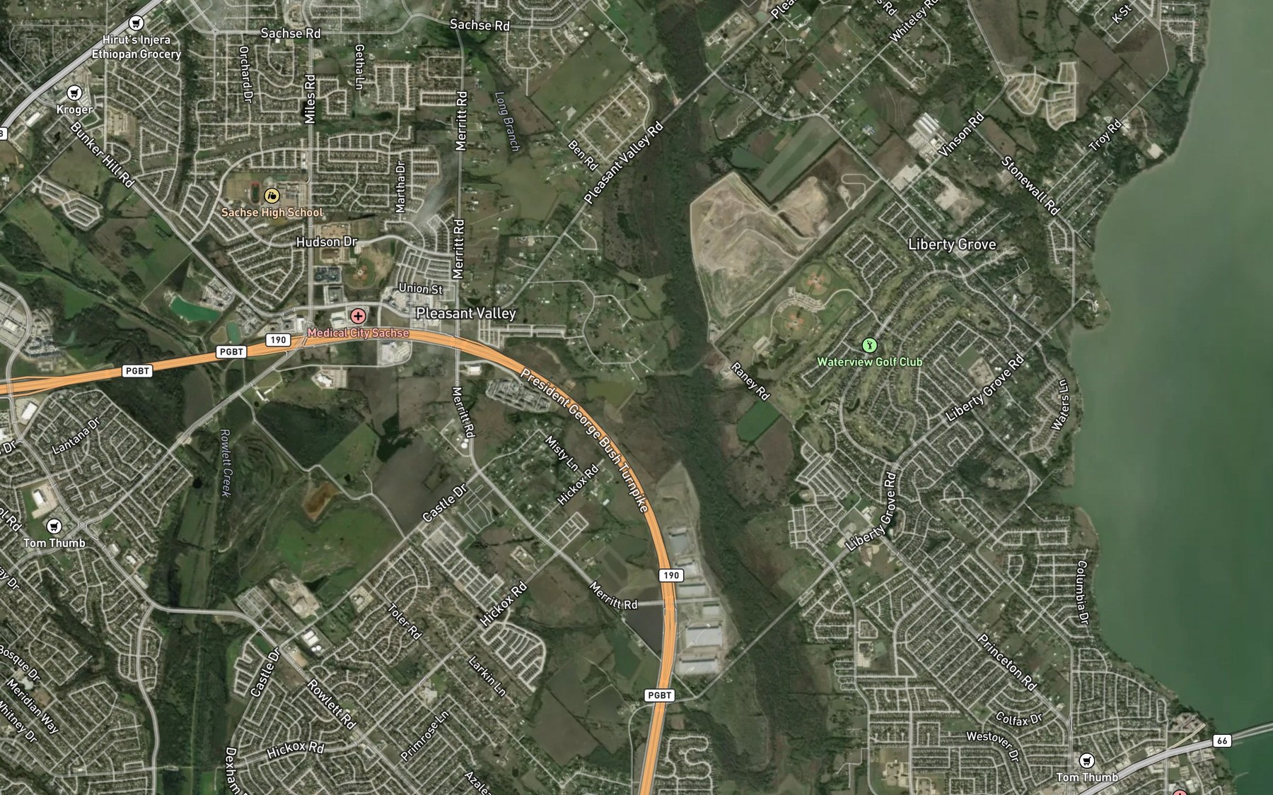 Satellite map of the Soil Conservation Service Site 11 Reservoir