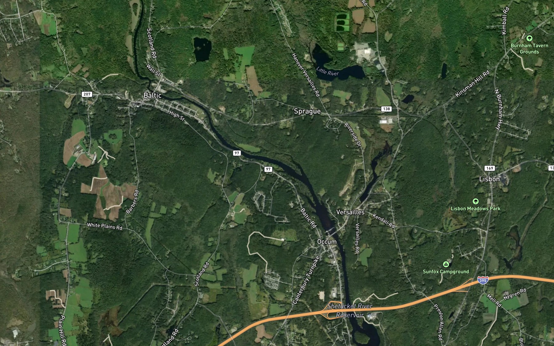 Satellite map of the Byron Brook