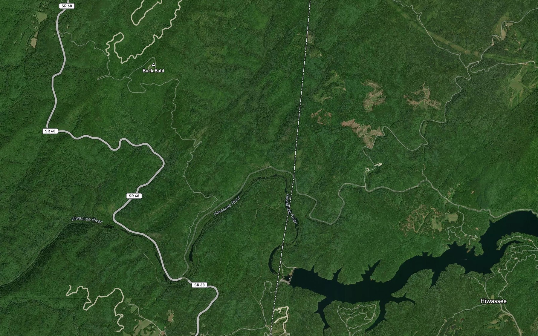 Satellite map of the Brushy Creek