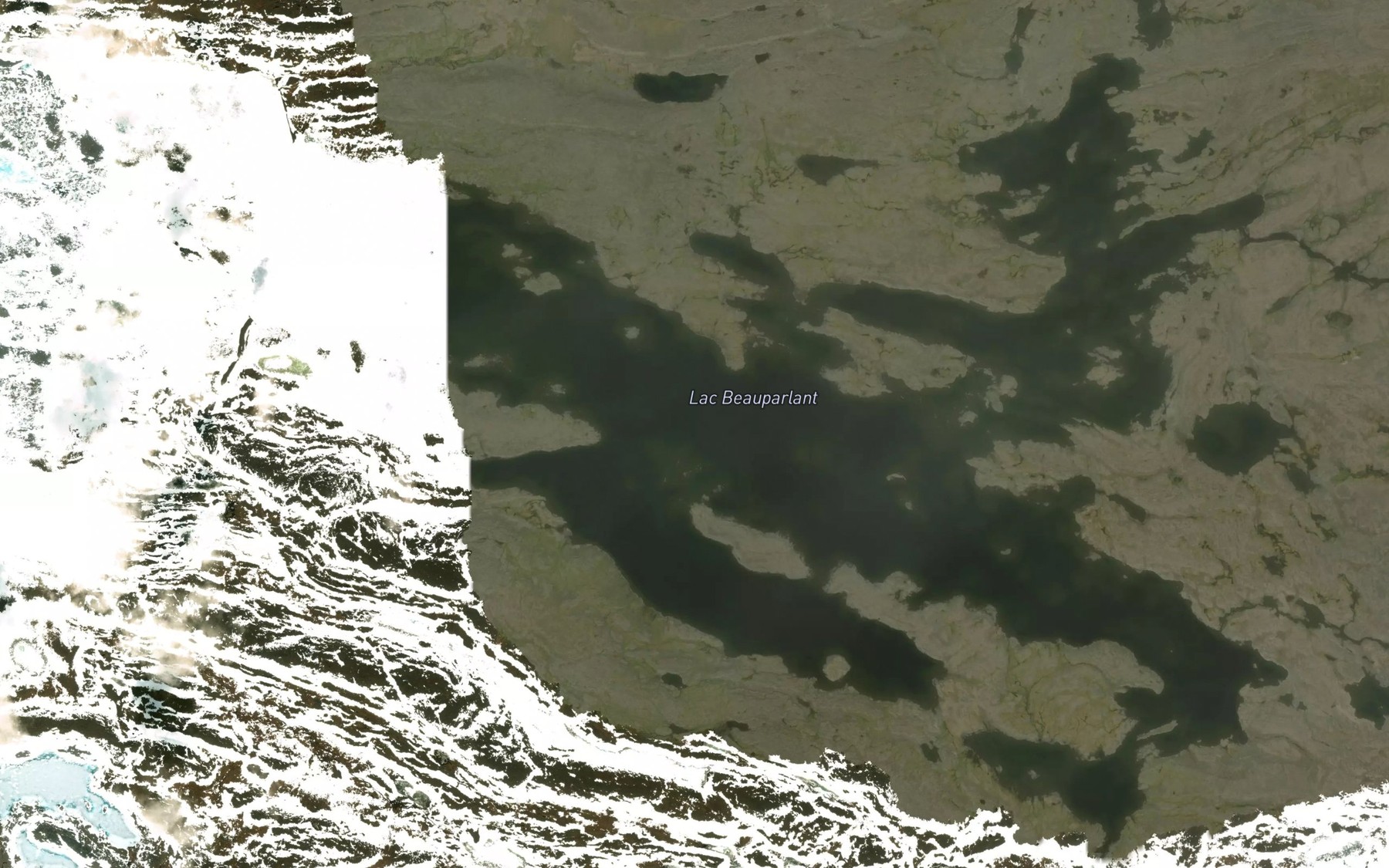 Satellite map of the Lac Beauparlant