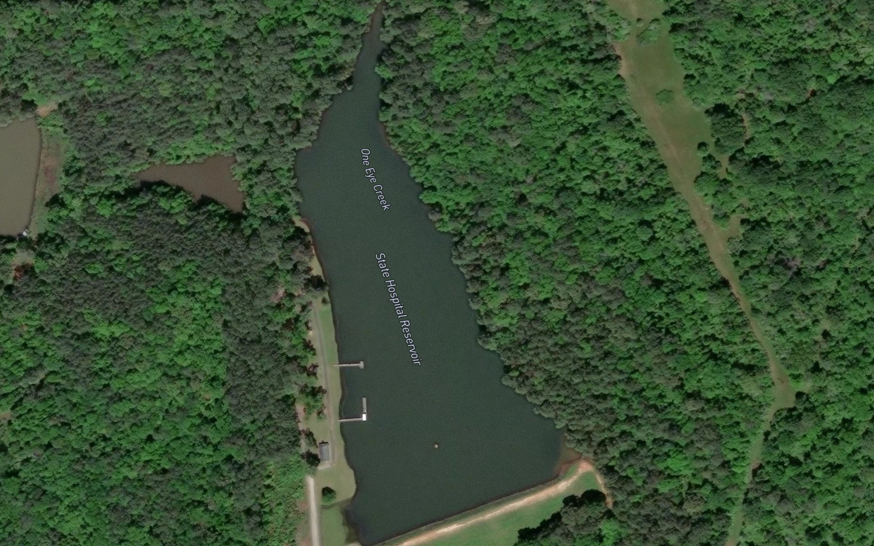 Satellite map of the State Hospital Reservoir