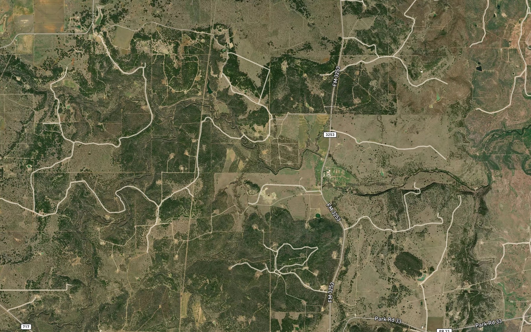 Satellite map of the Sandy Creek