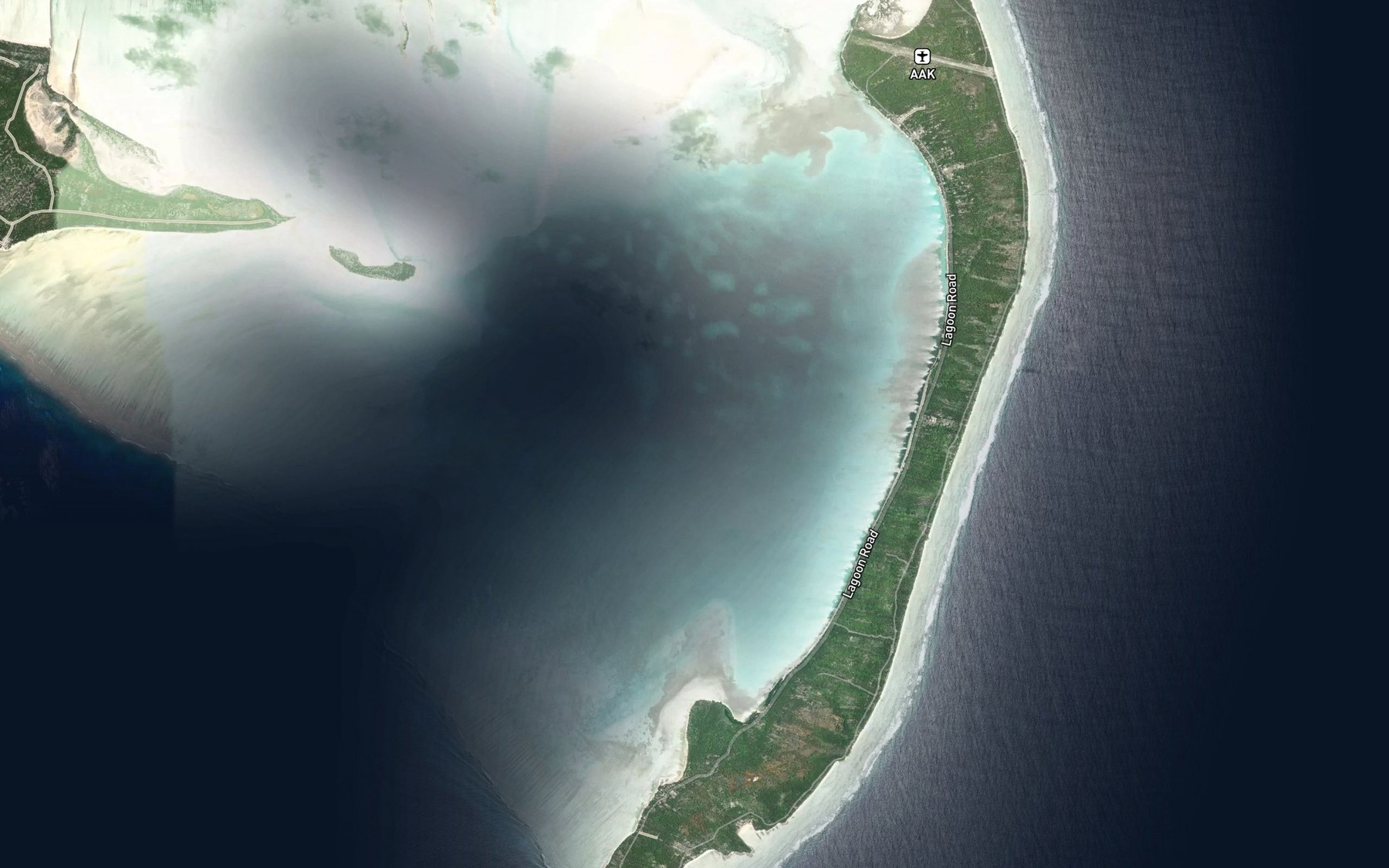 Satellite map of the Aranuka Lagoon
