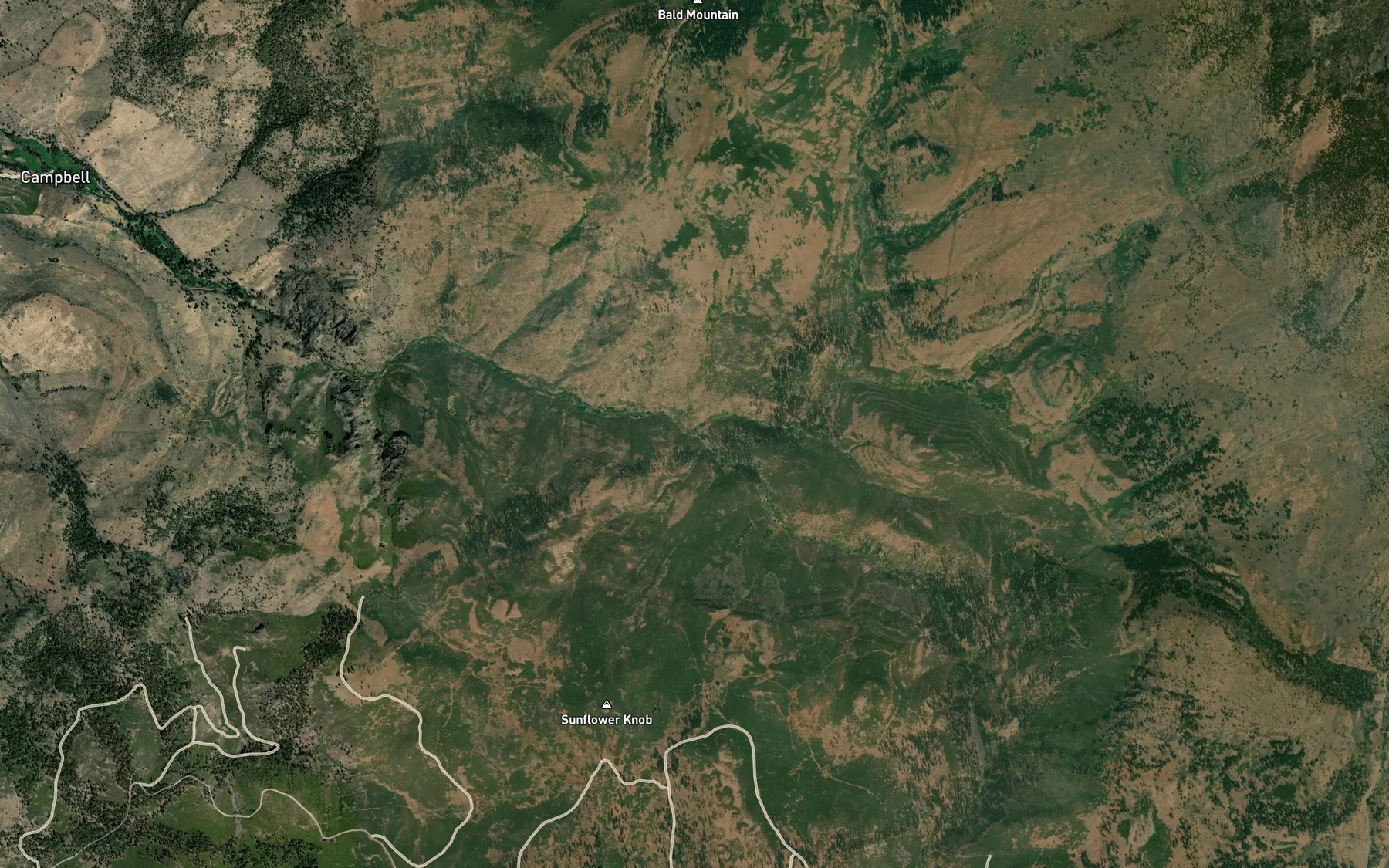Satellite map of the North Fork East Creek