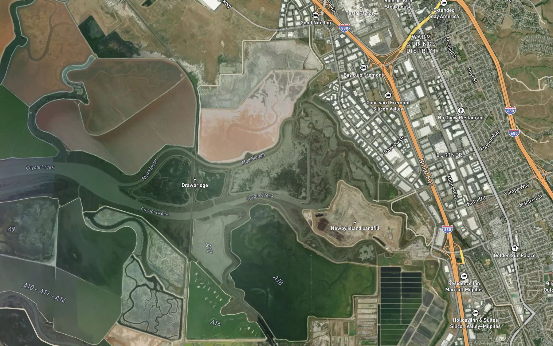 Satellite map of the Salt Pond A19