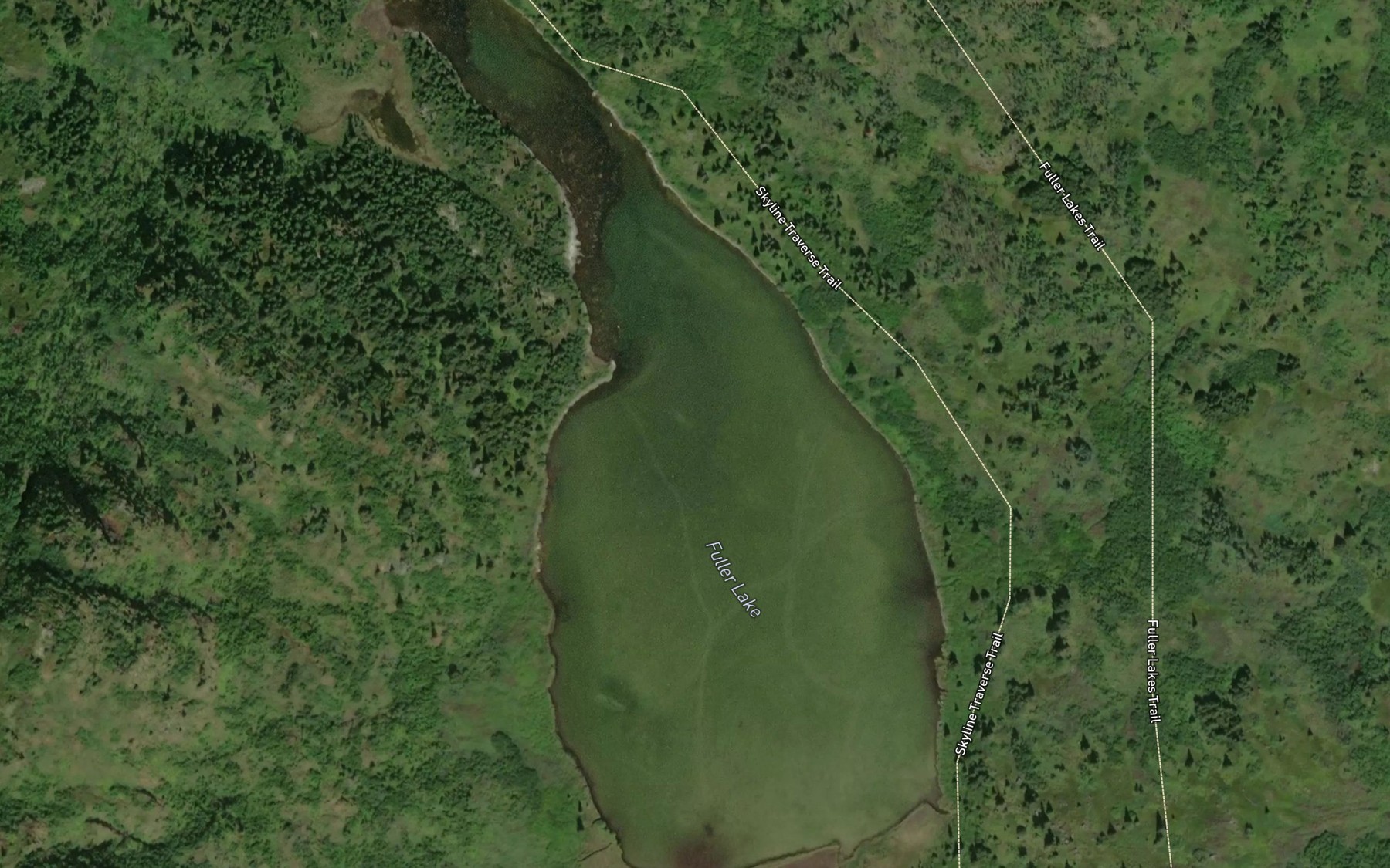 Satellite map of the Fuller Lake