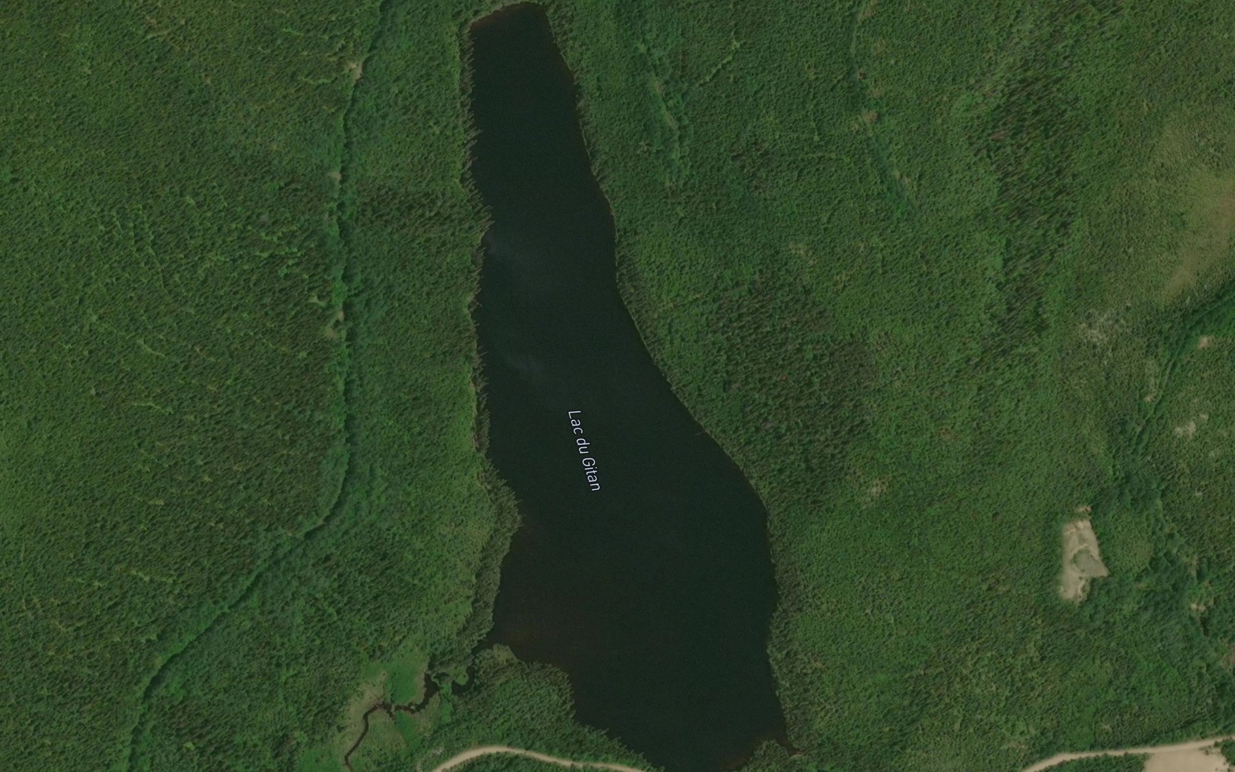 Satellite map of the Lac du Gitan