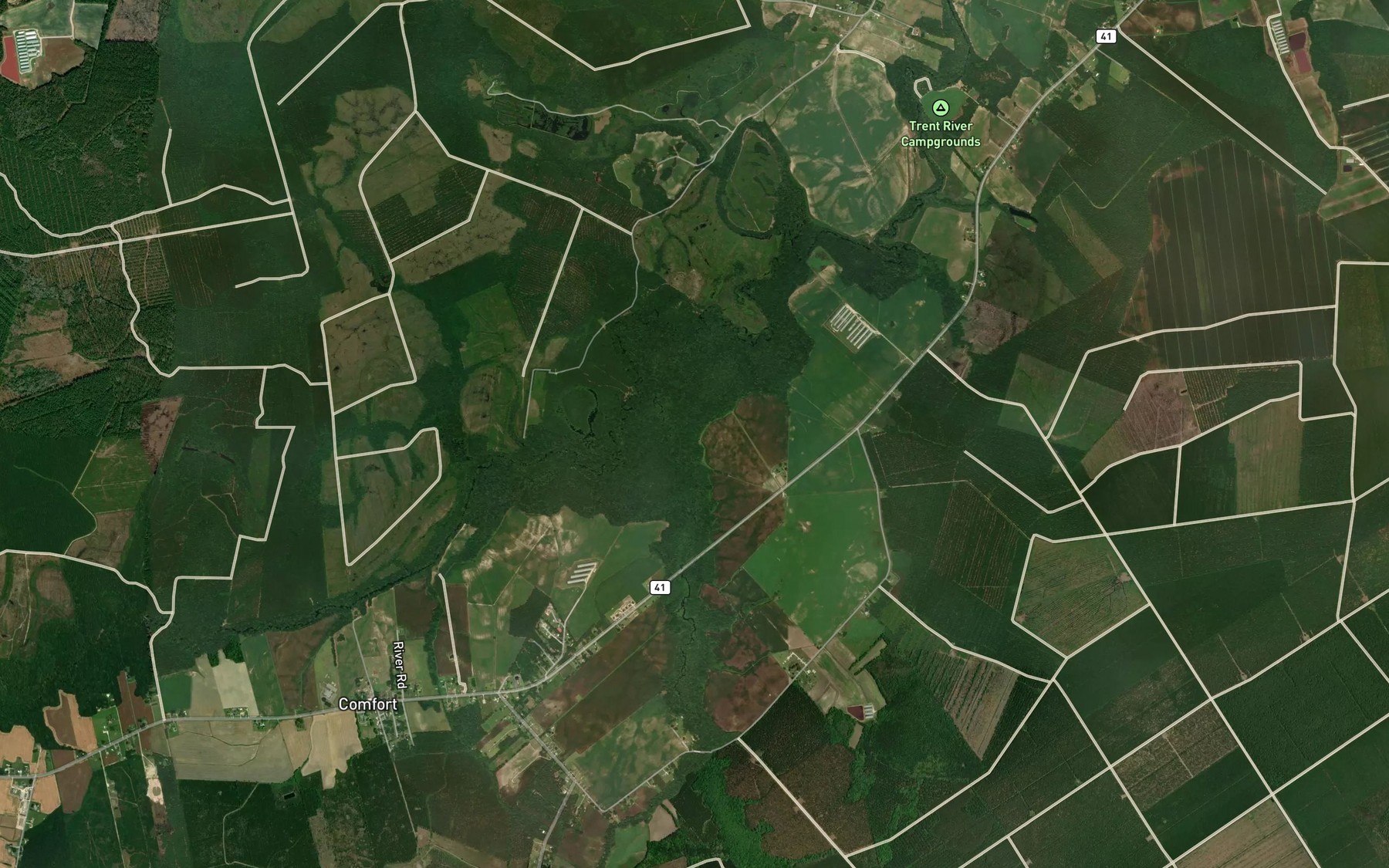 Satellite map of the Cypress Creek