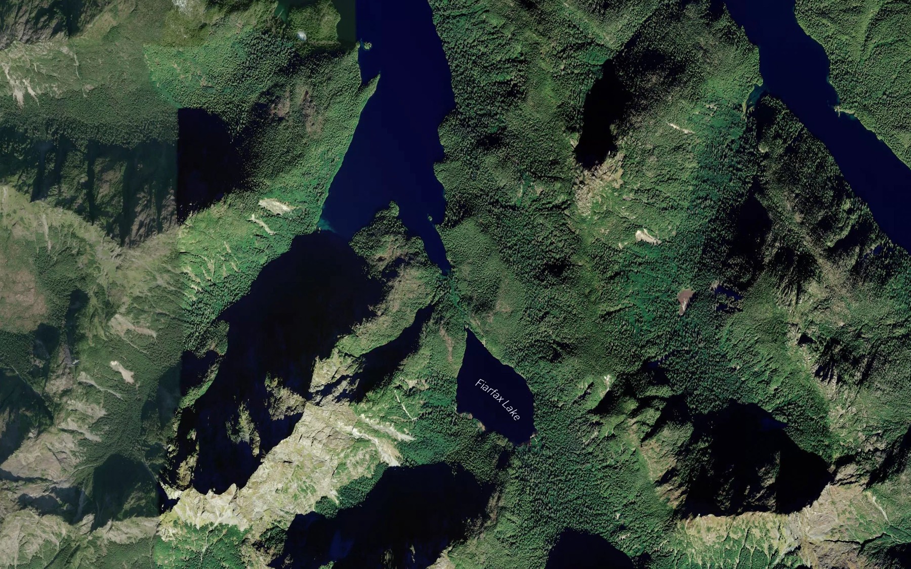 Satellite map of the Fairfax Creek