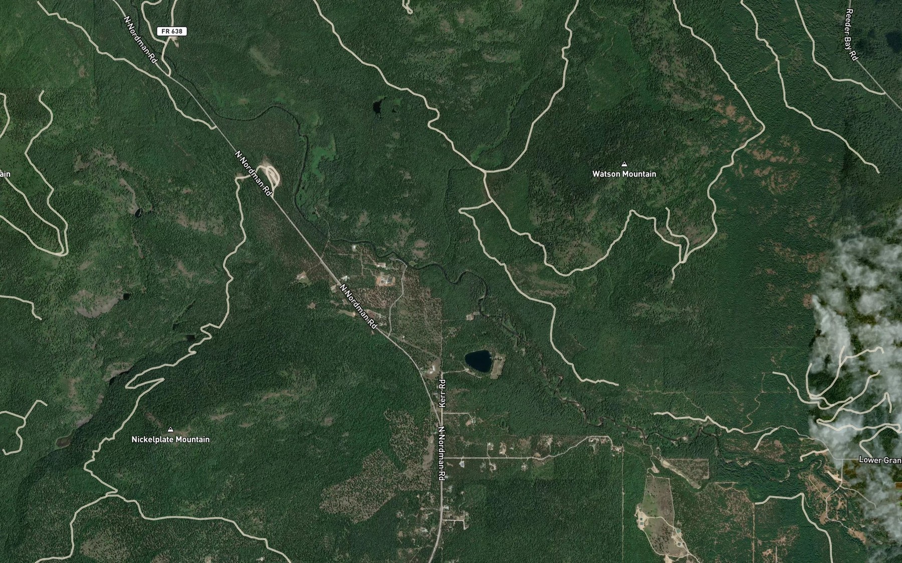 Satellite map of the Fedar Creek