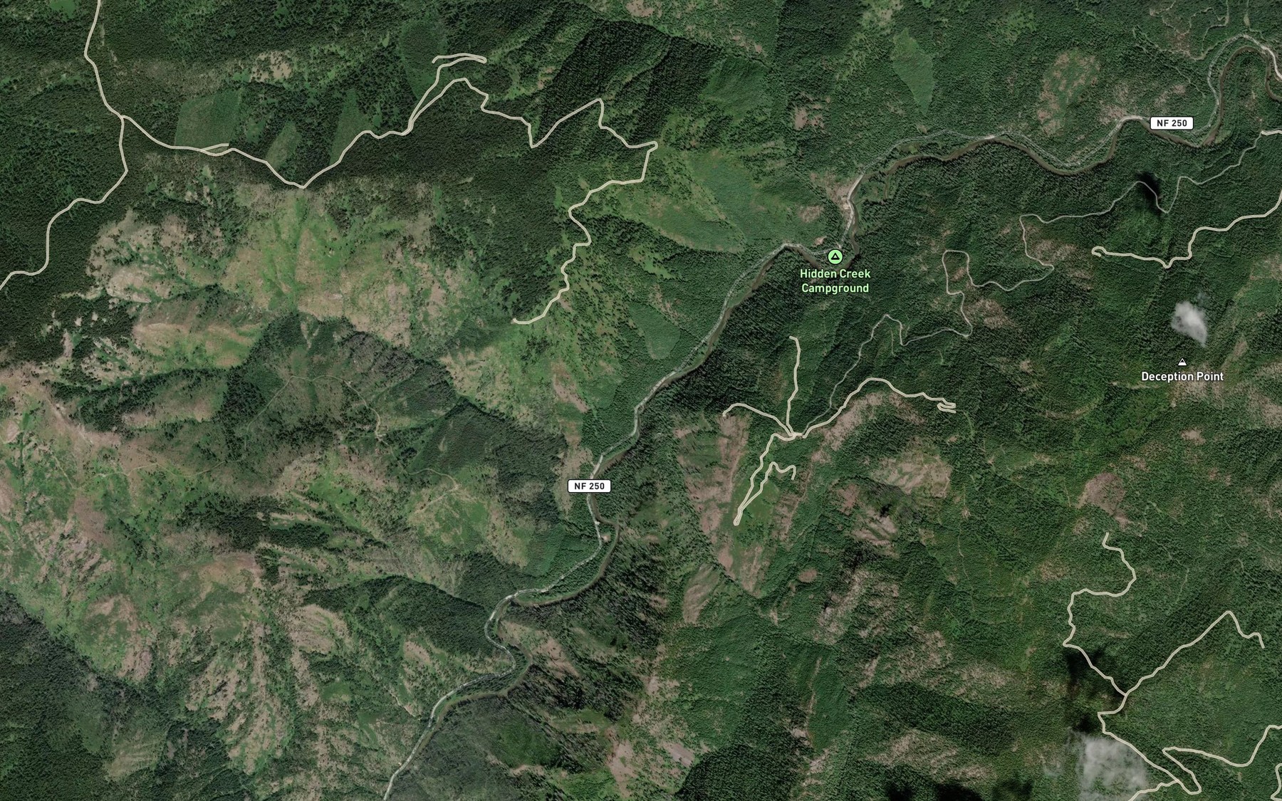 Satellite map of the Comet Creek