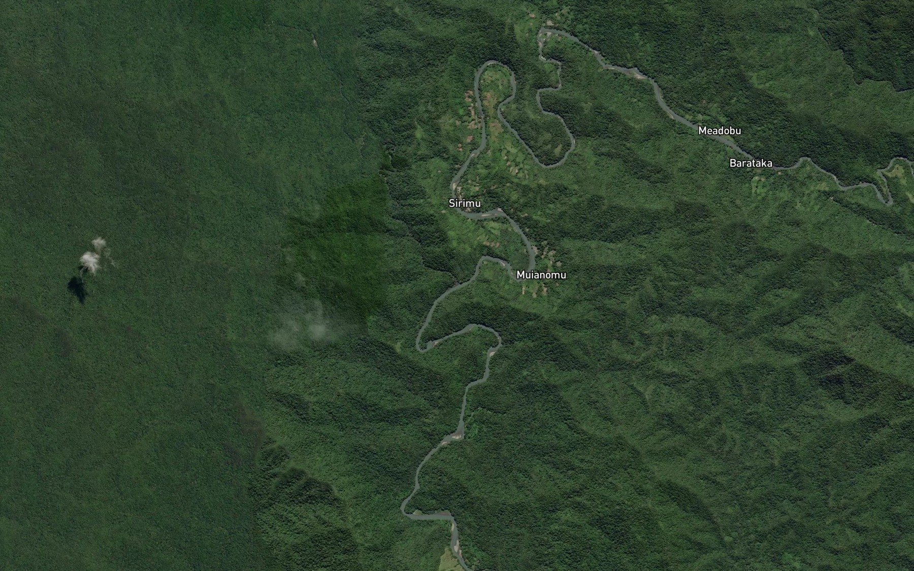 Satellite map of the Mimani River