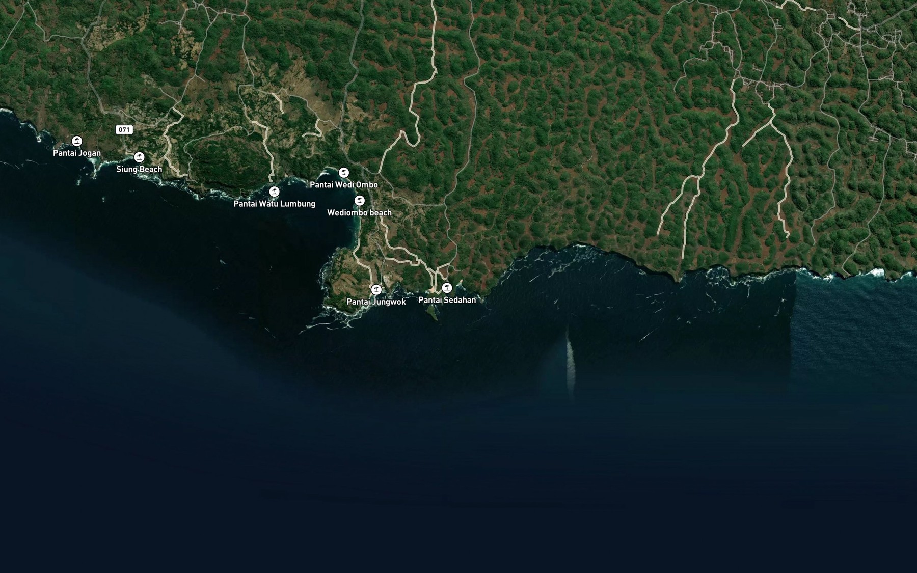 Satellite map of the Teluk Dadapan