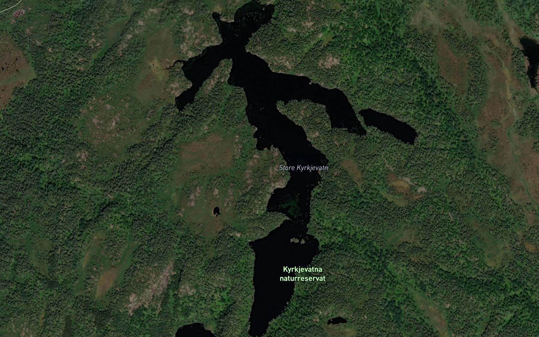 Satellite map of the Store Kyrkjevatn