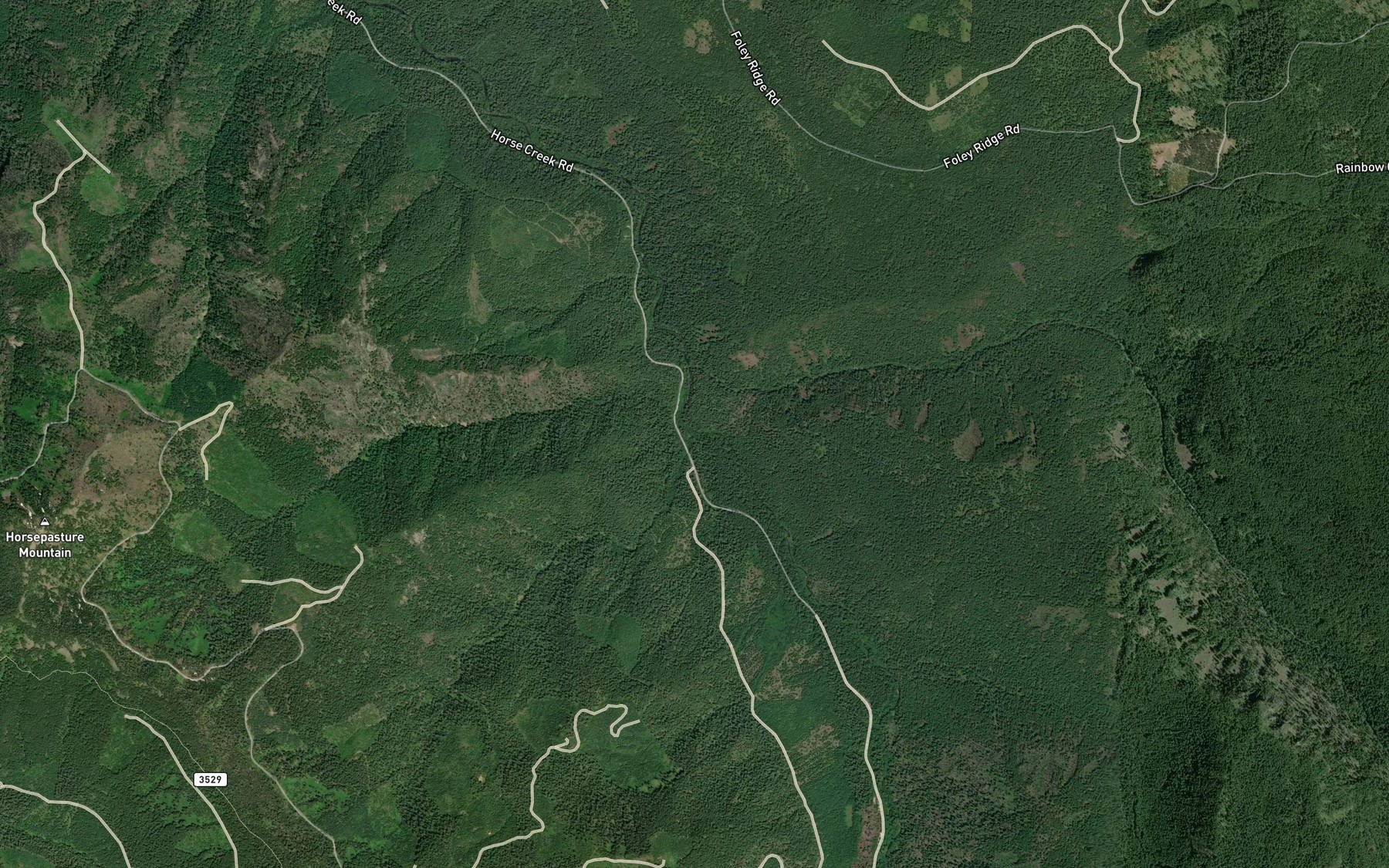 Satellite map of the Castle Creek