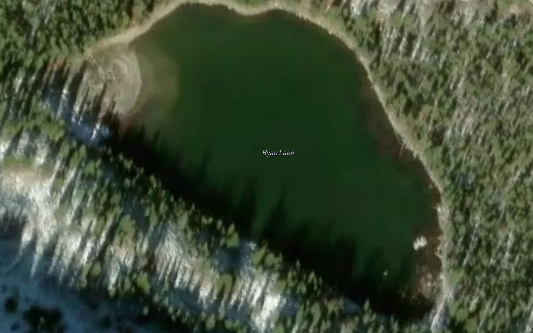 Satellite map of the Ryan Lake