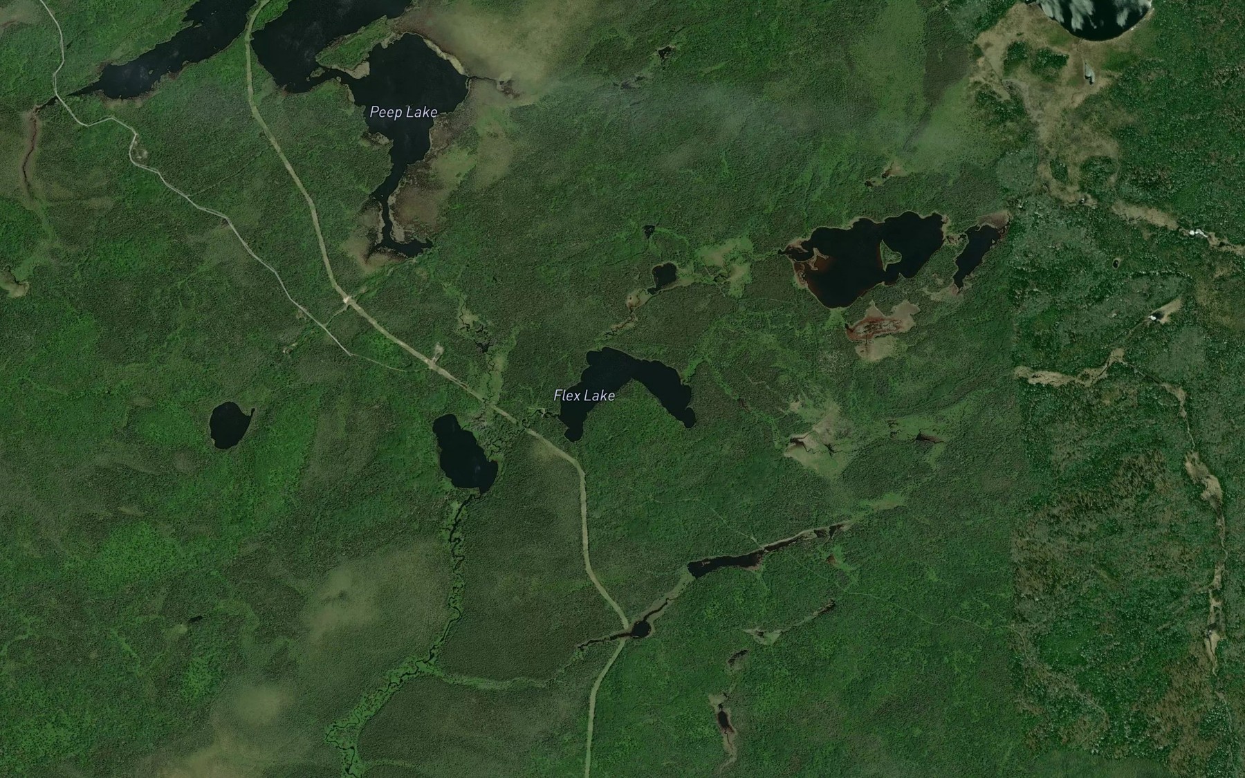Satellite map of the Flex Lake