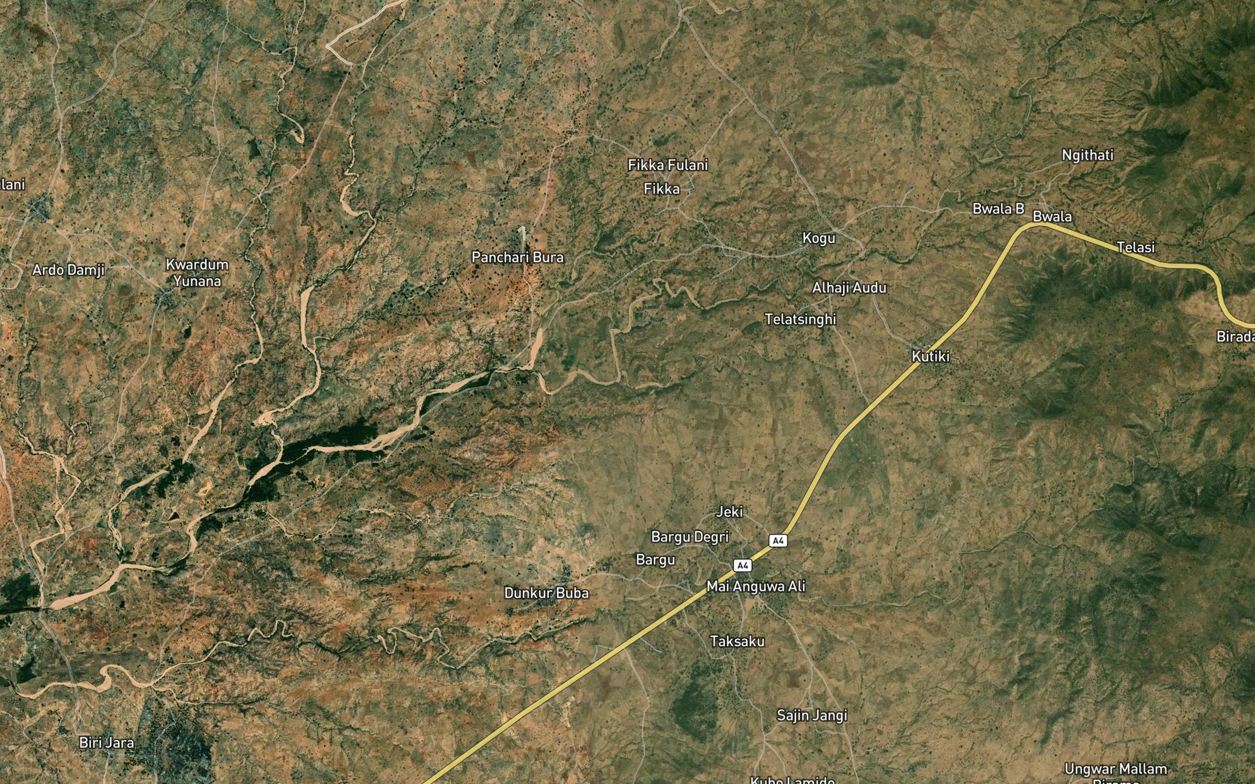 Satellite map of the River Tagza