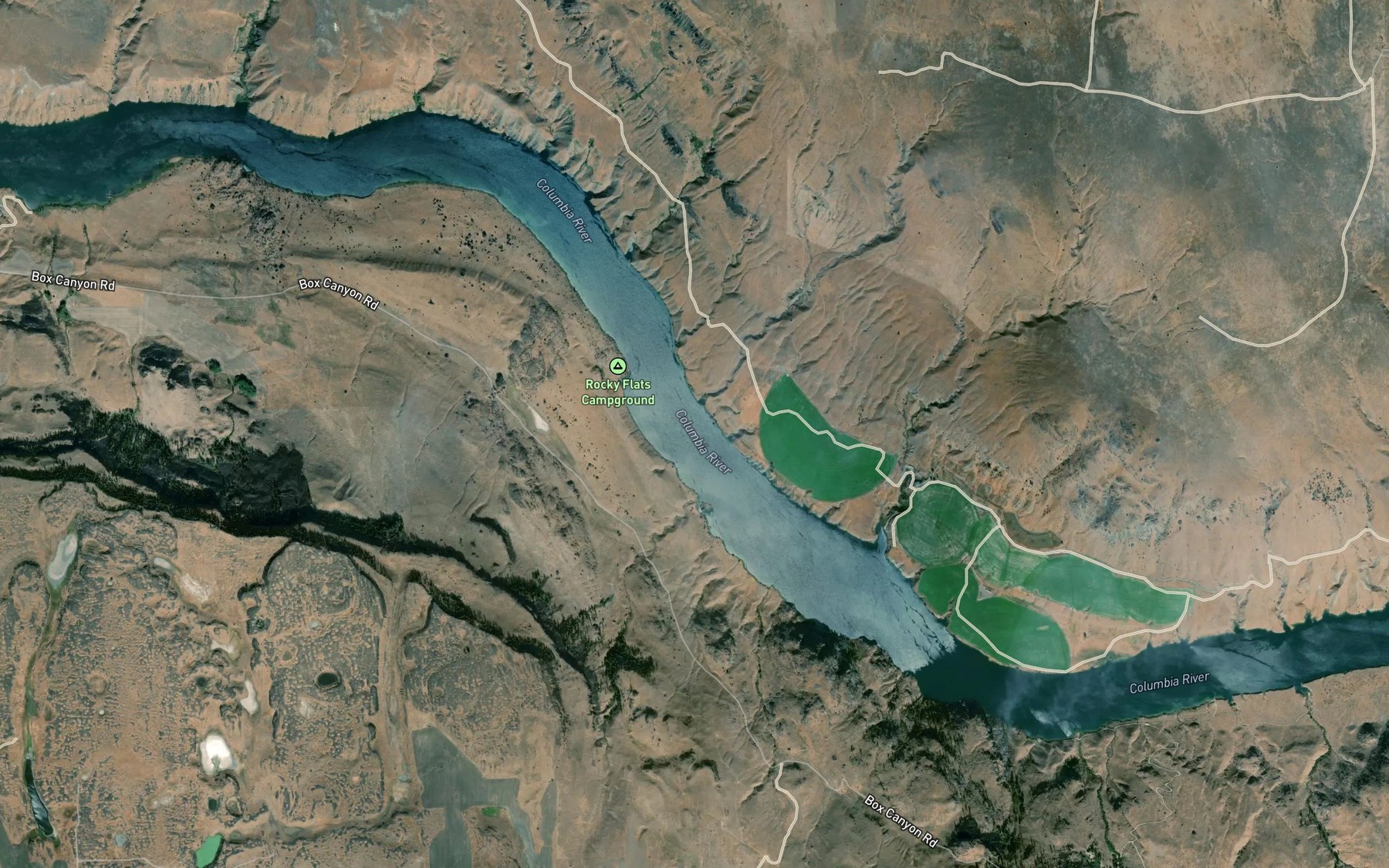 Satellite map of the White Cap Rapids
