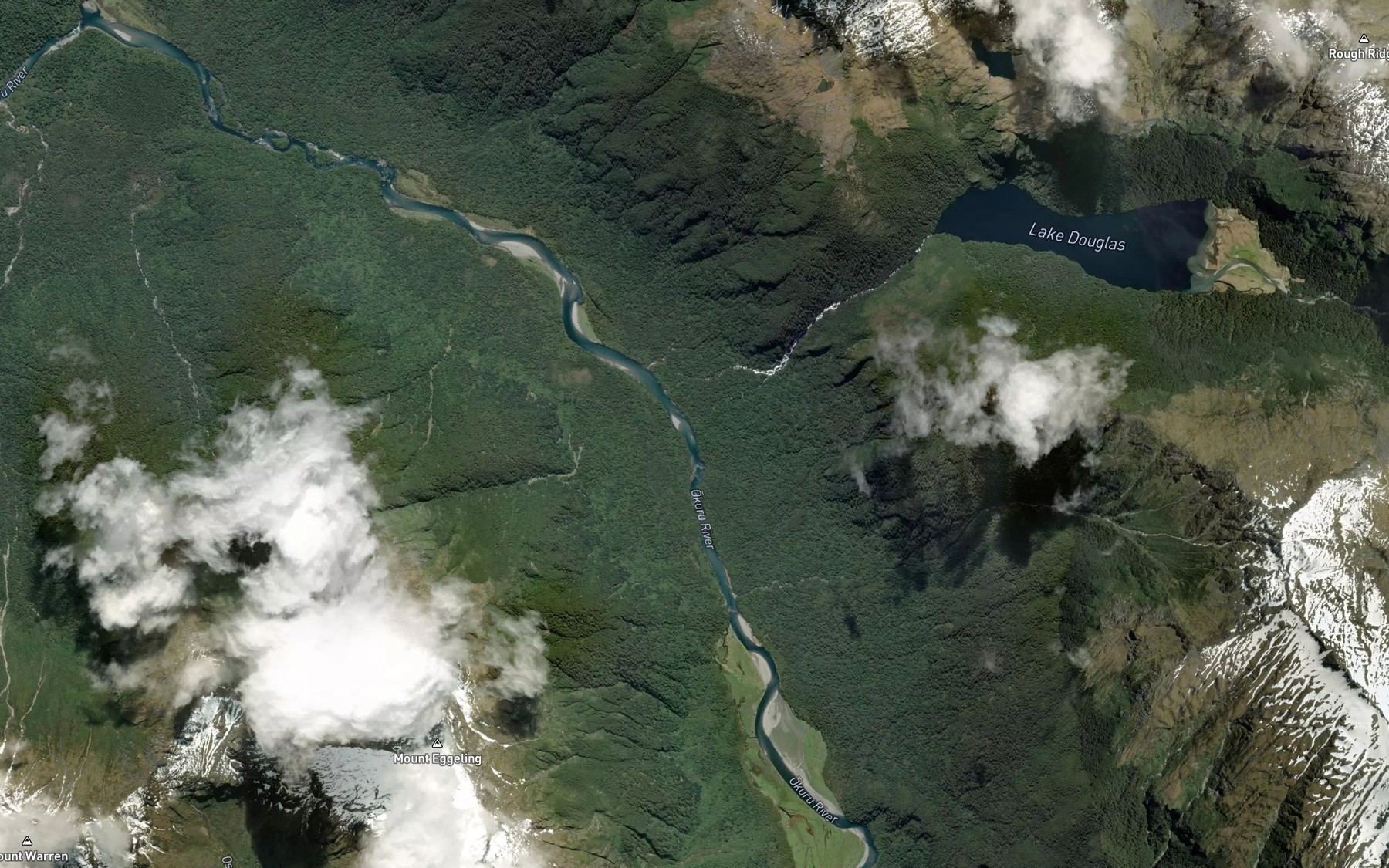 Satellite map of the Okuru River