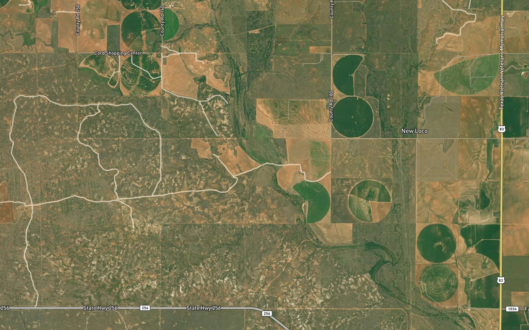 Satellite map of the Doe Creek