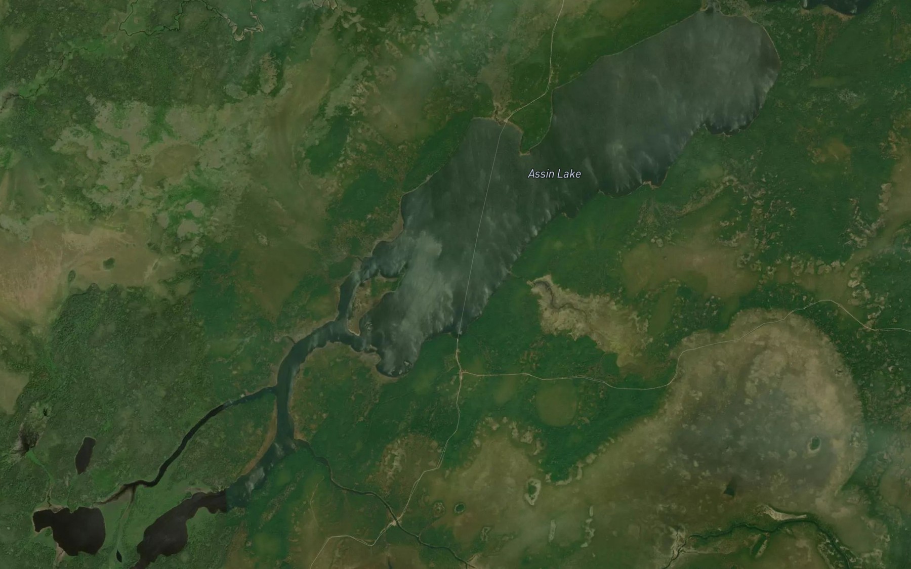 Satellite map of the Assin Lake