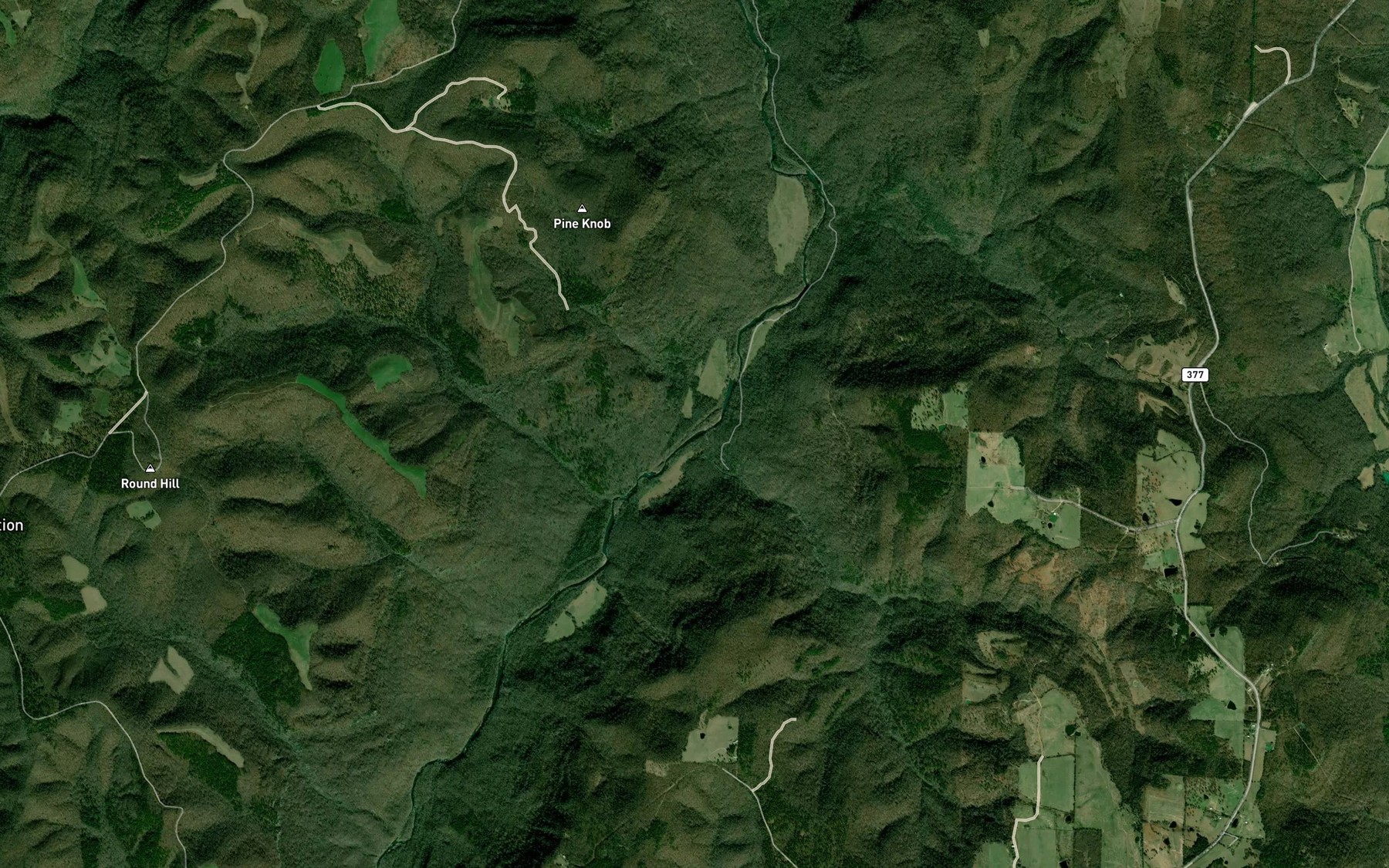 Satellite map of the Sulphur Creek