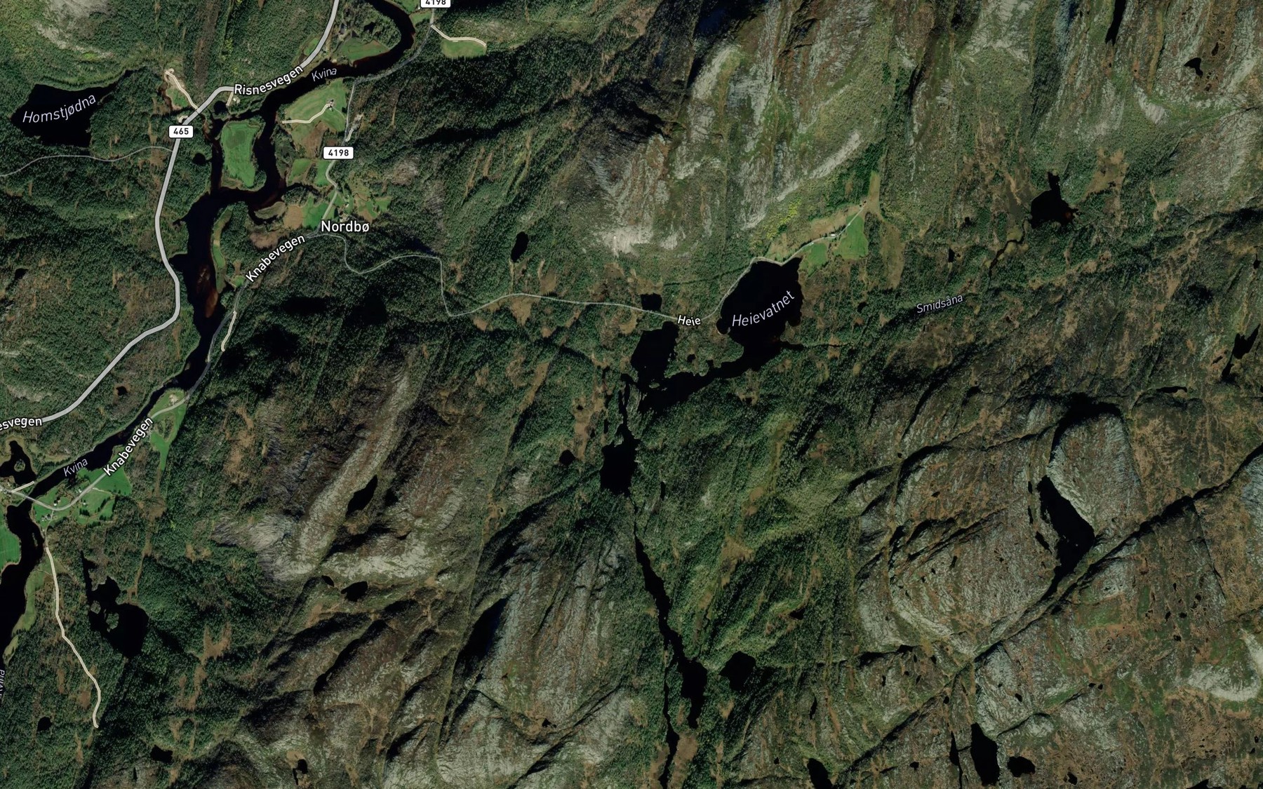 Satellite map of the Heievatnet