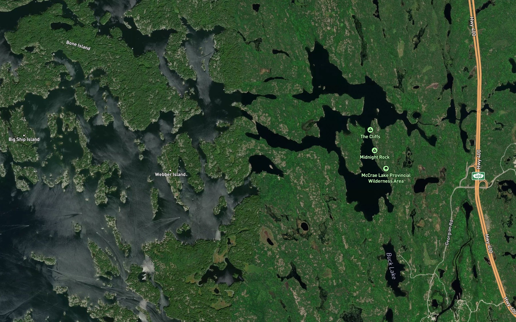 Satellite map of the Ganyon Bay