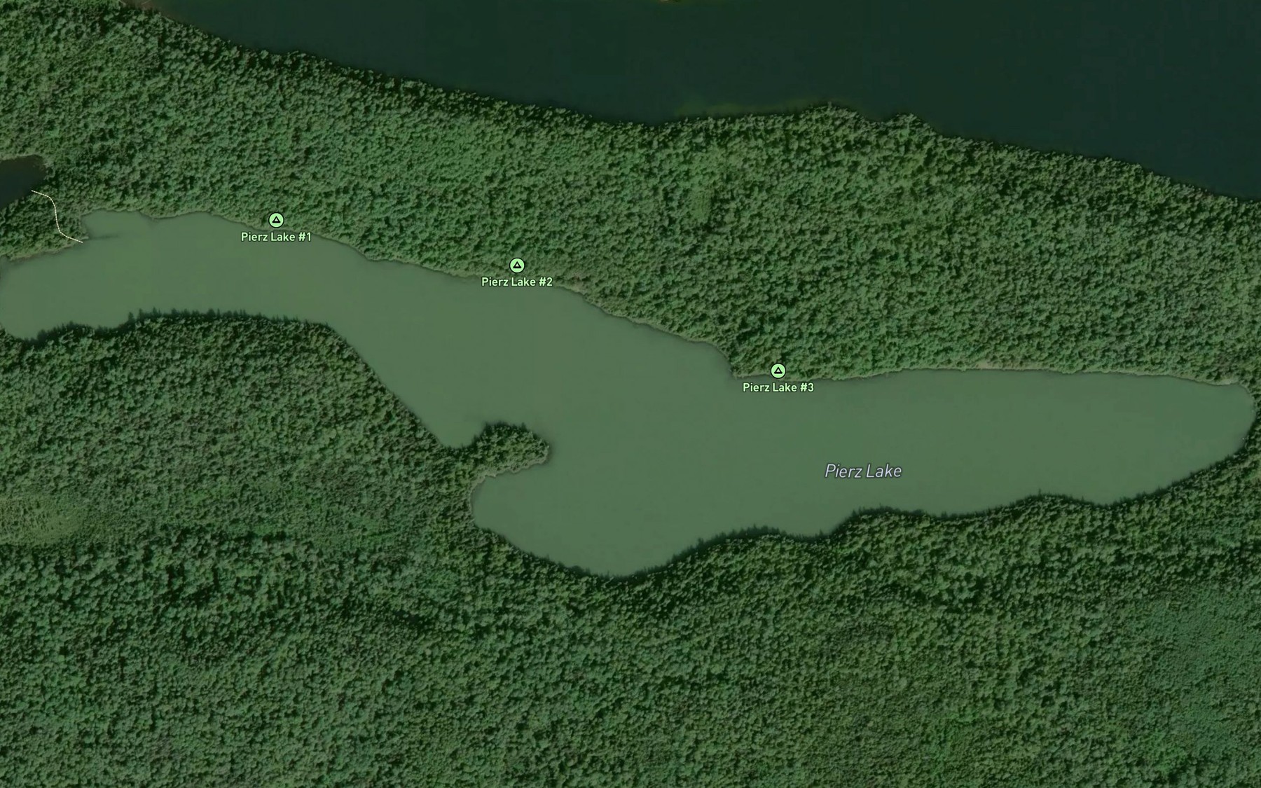 Satellite map of the Pierz Lake