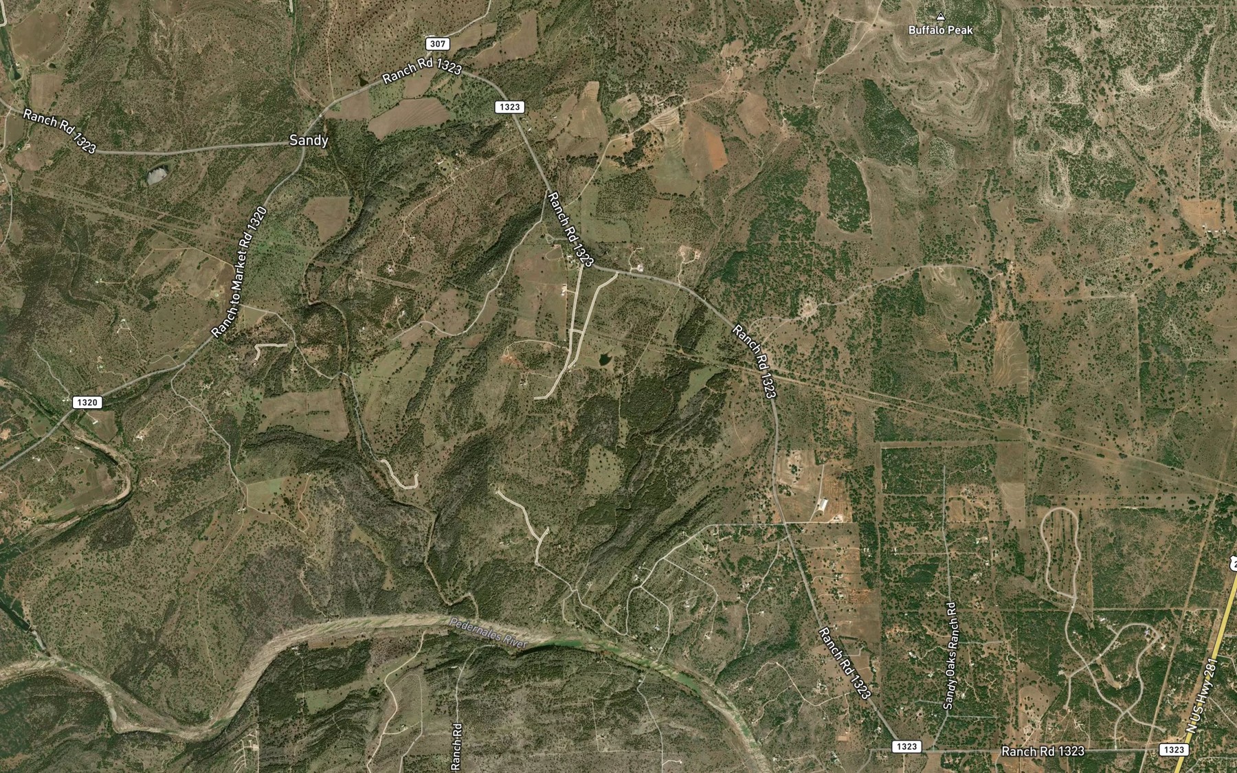 Satellite map of the Buffalo Springs