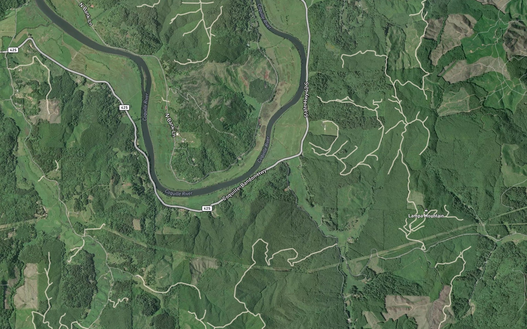 Satellite map of the Lampa Creek