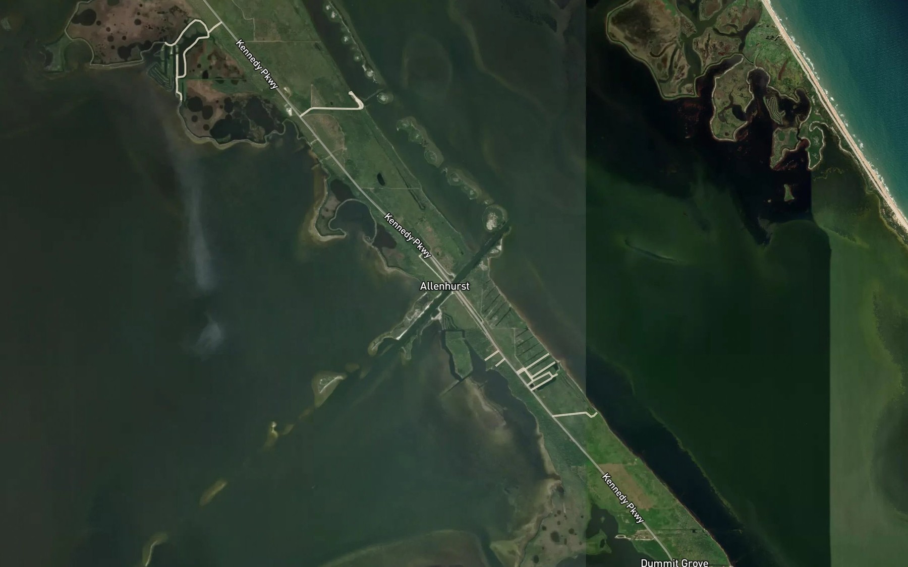 Satellite map of the Haulover Canal
