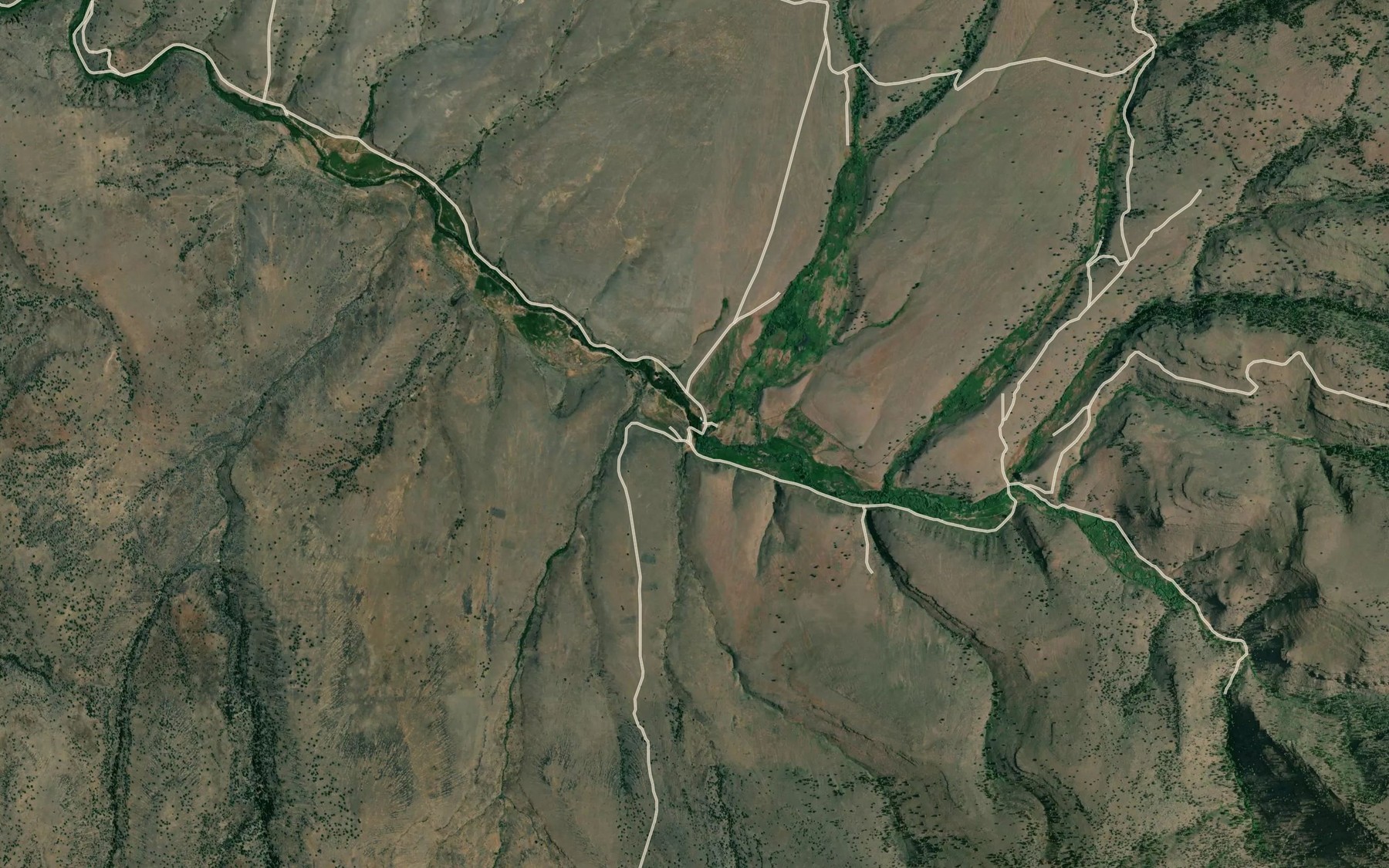 Satellite map of the Cabin Creek