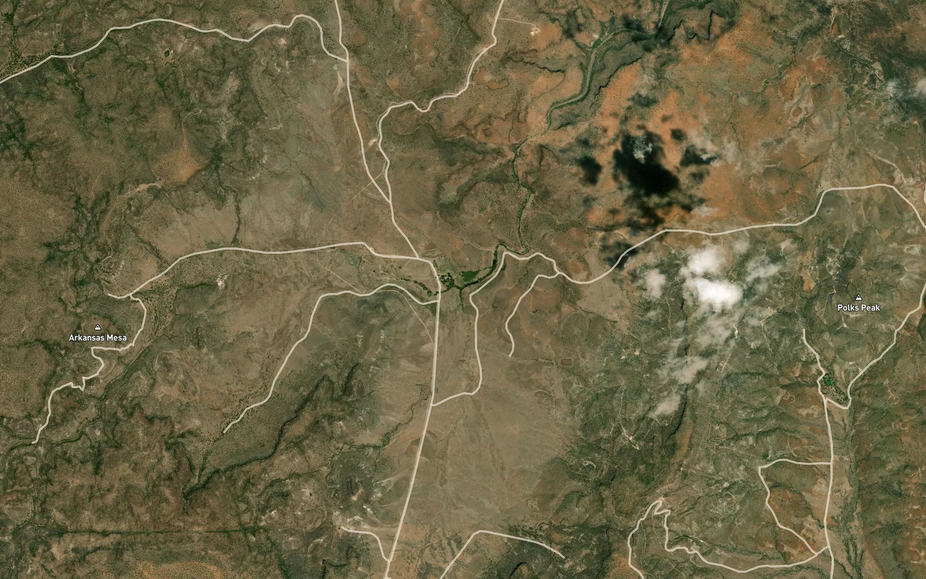 Satellite map of the Horse Thief Creek