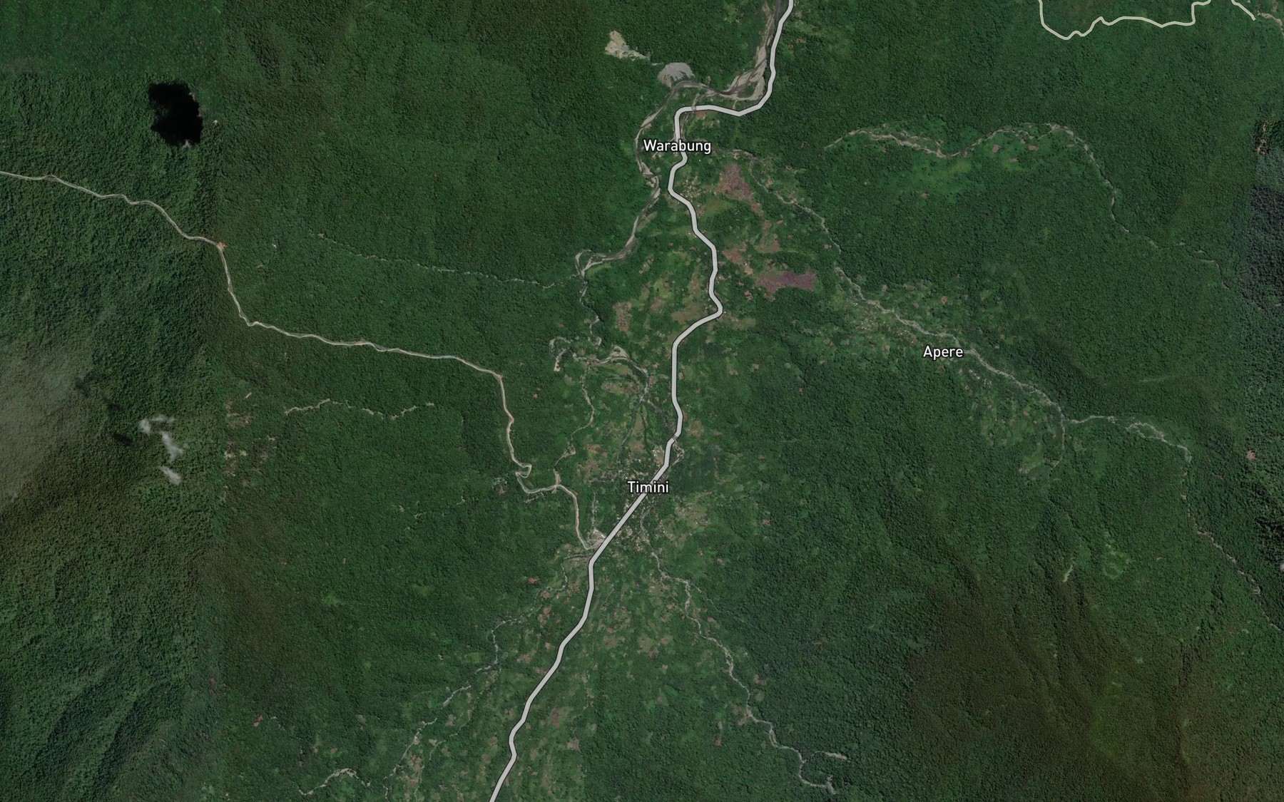 Satellite map of the Tuoima Creek