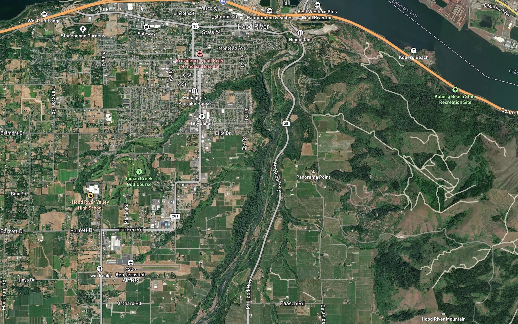 Satellite map of the Power Canal