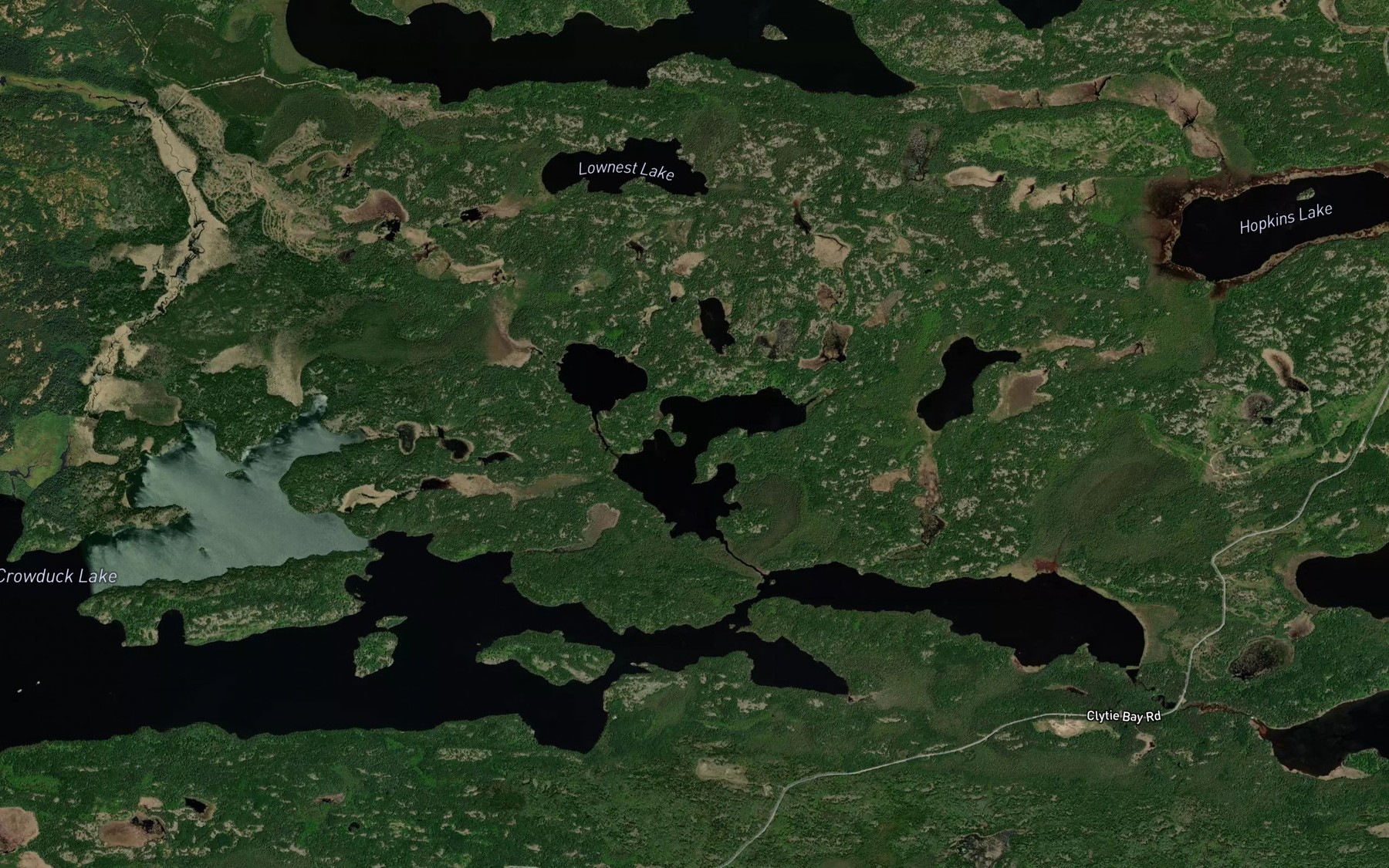 Satellite map of the Darkwater Lake