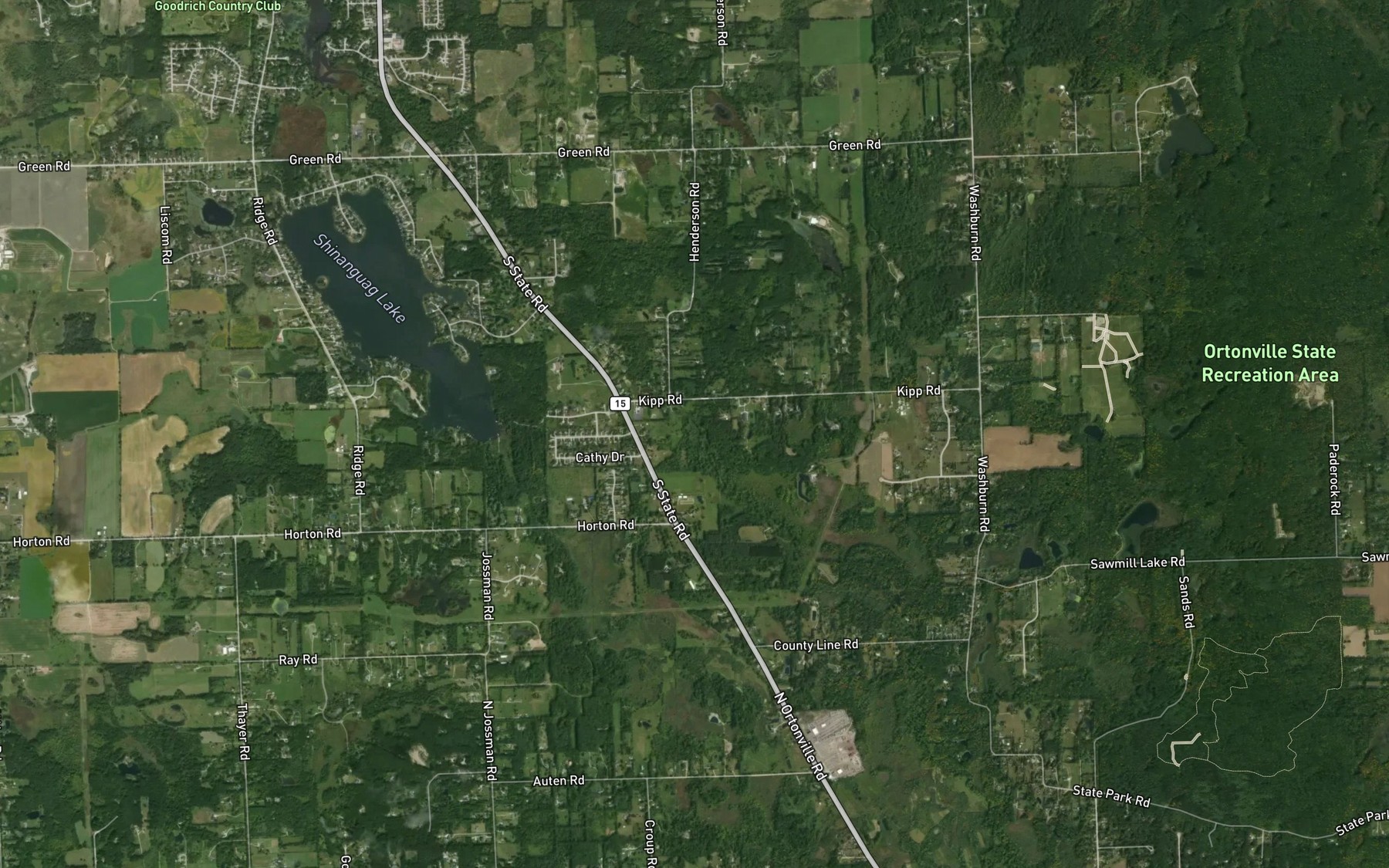 Satellite map of the Paddison Drain