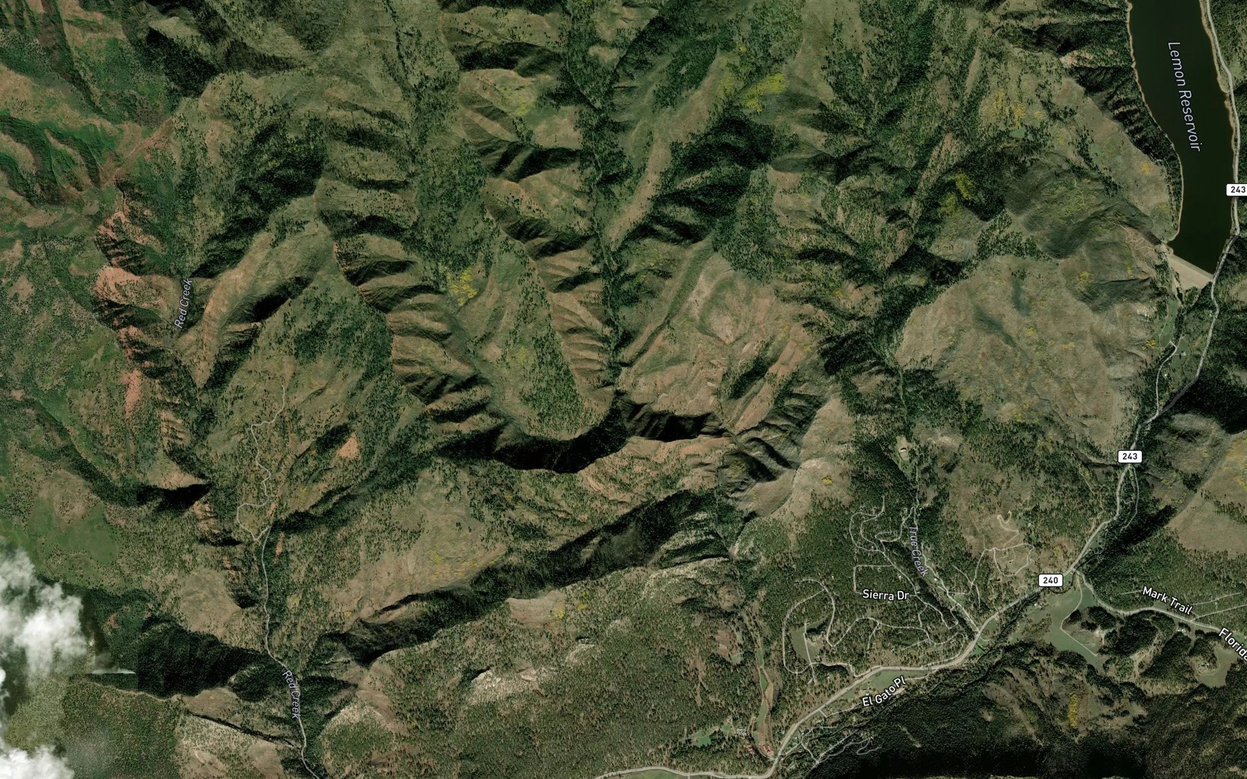Satellite map of the West Fork Shearer Creek