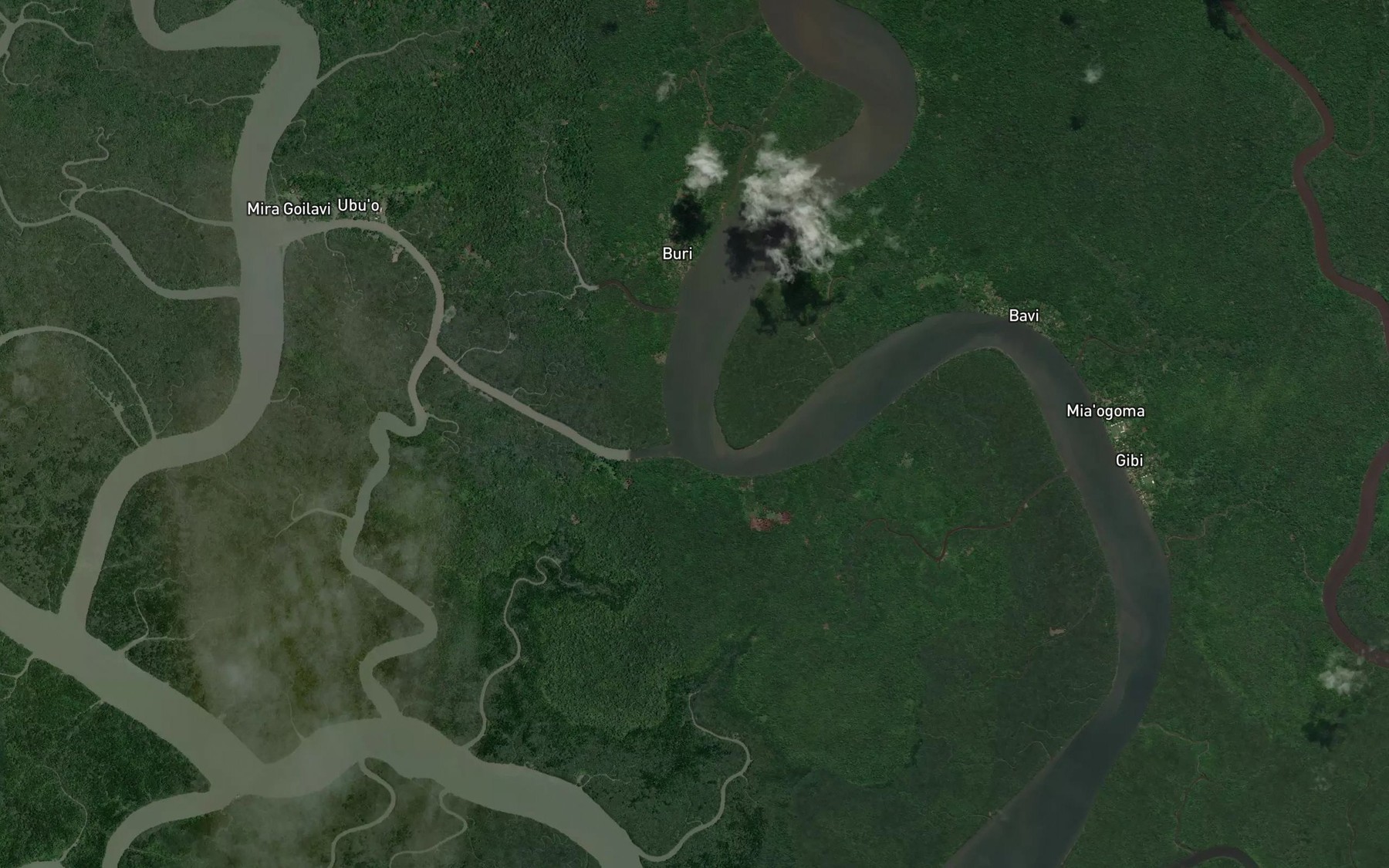 Satellite map of the Waii River