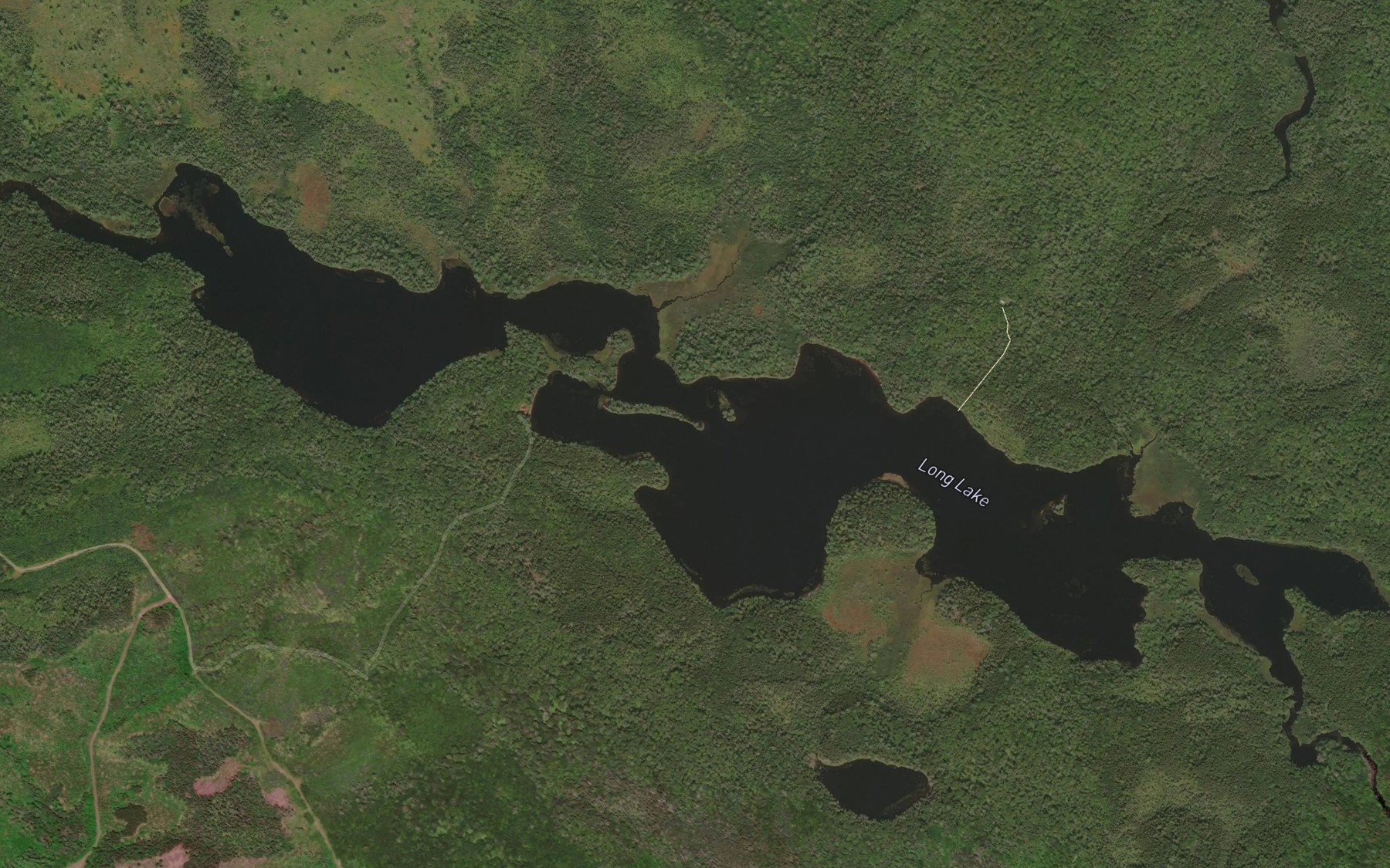 Satellite map of the Long Lake