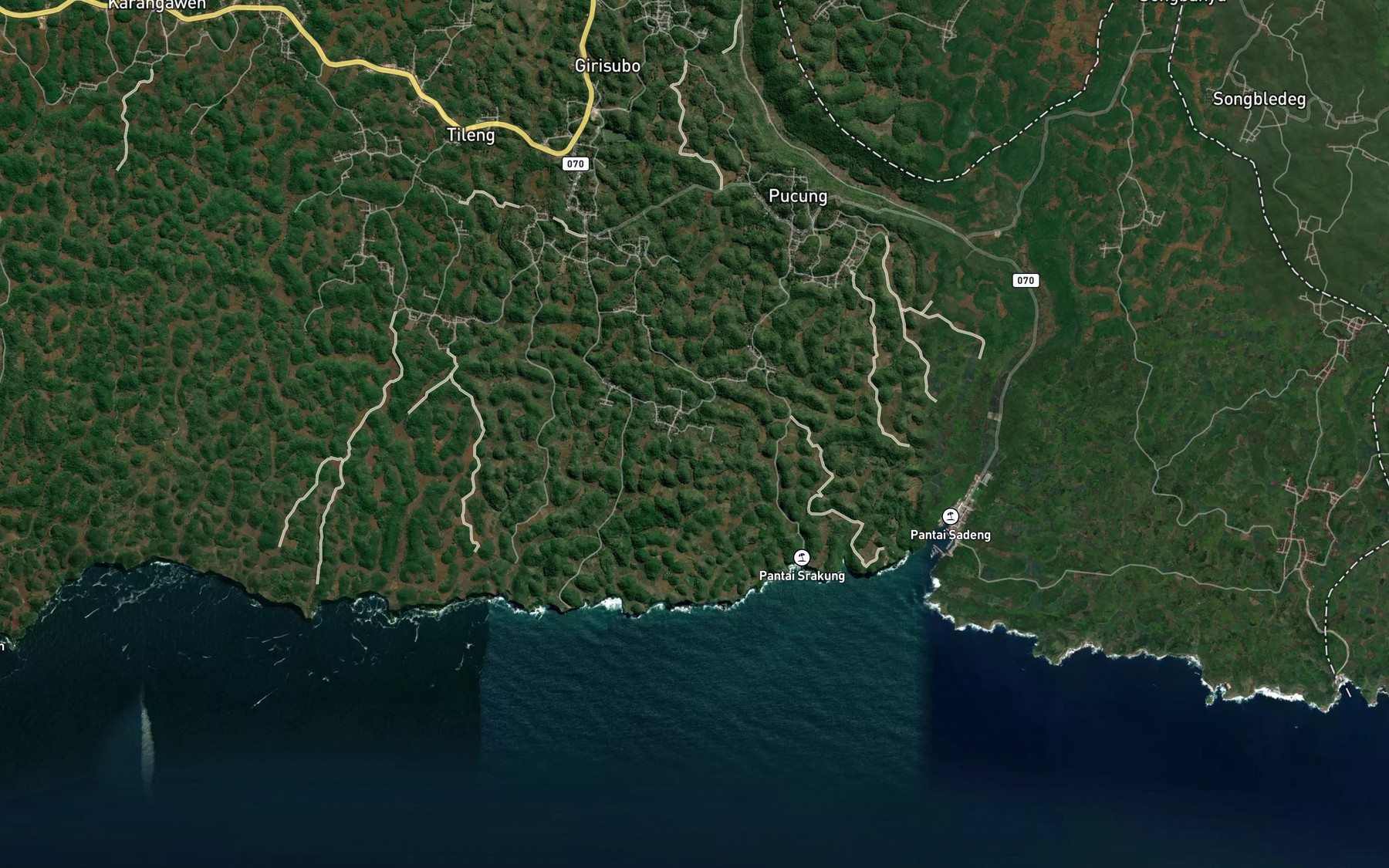 Satellite map of the Telaga Cabe