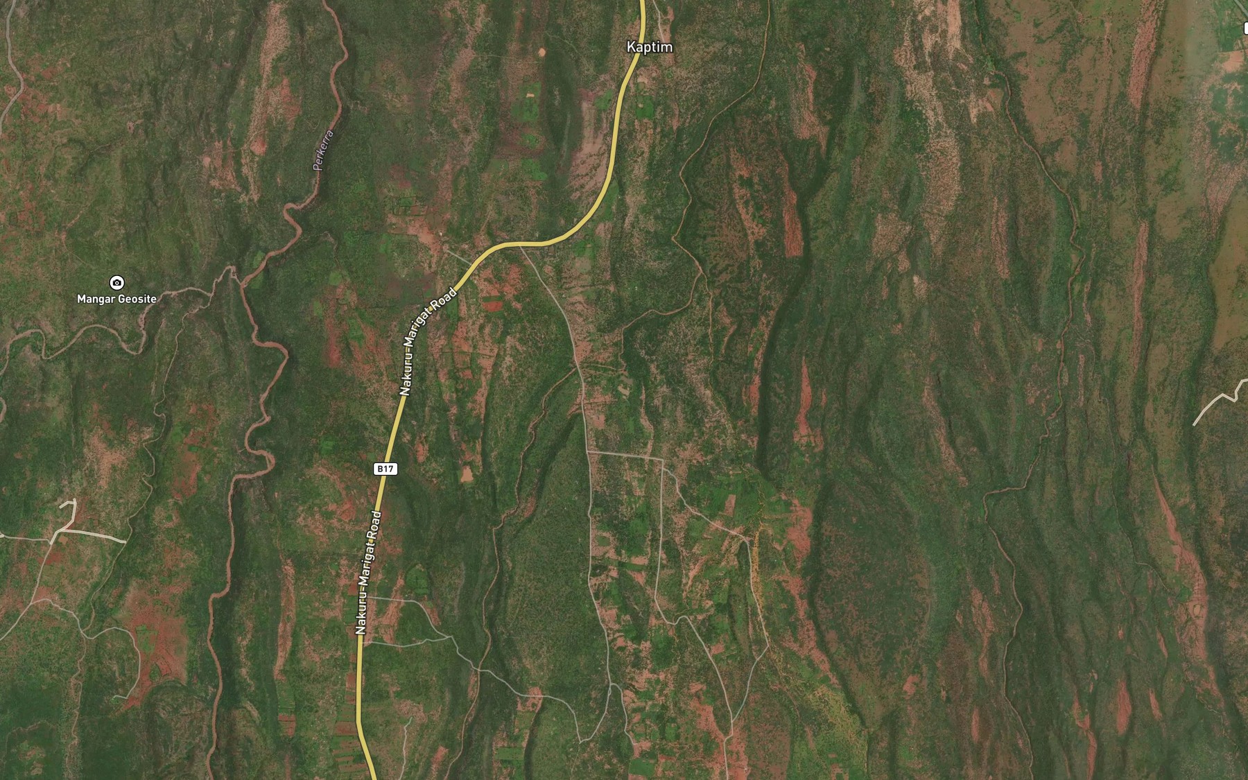 Satellite map of the Kaptim Dam
