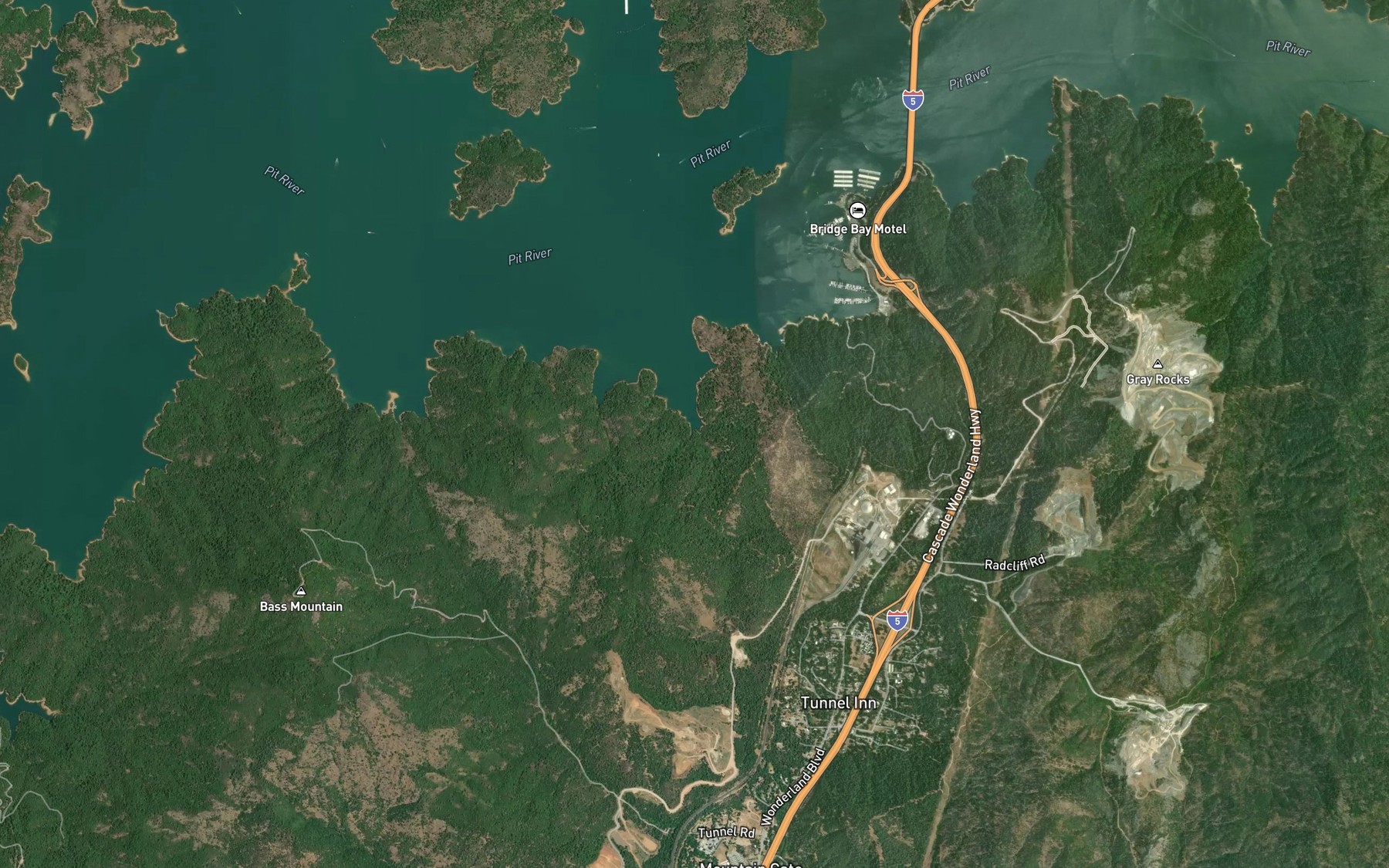 Satellite map of the Bontabile Creek