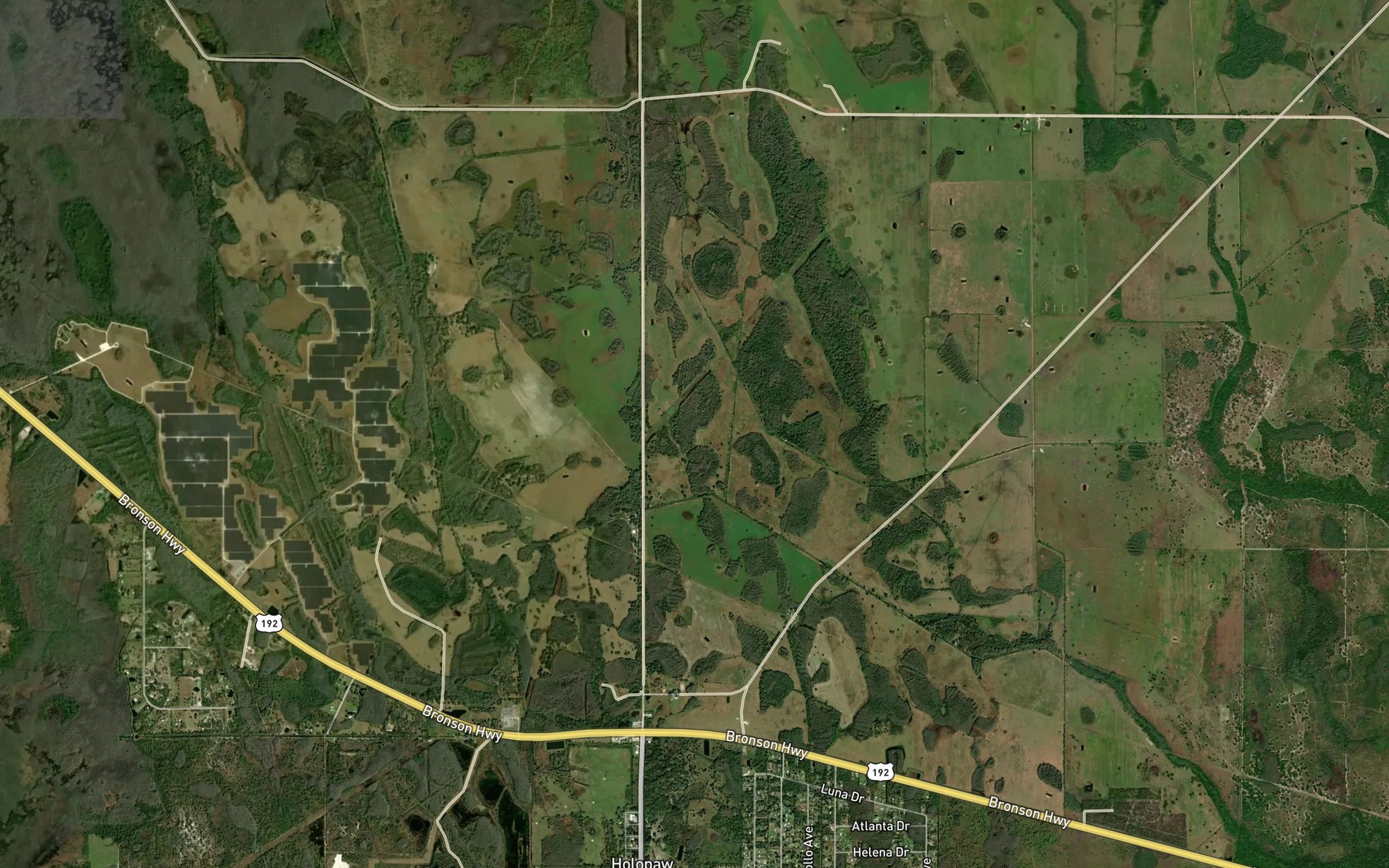Satellite map of the Myrtle Slough