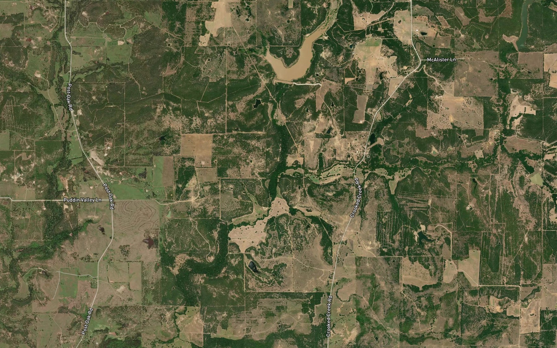 Satellite map of the East Fork Crooked Creek