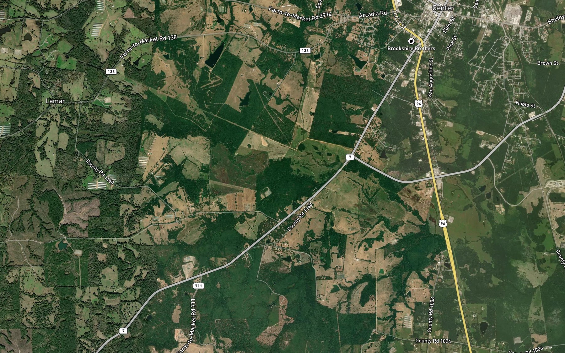 Satellite map of the Oliver Creek